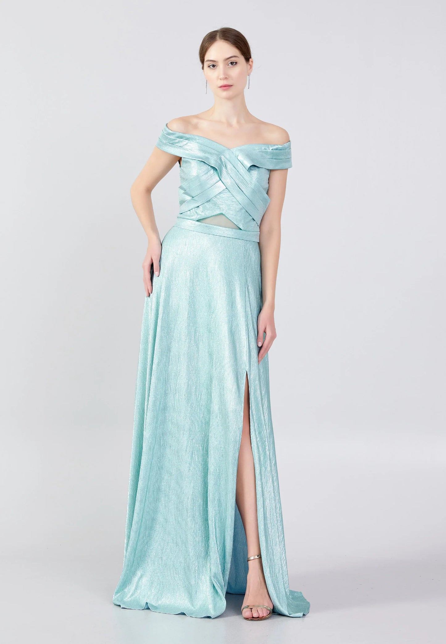 Off Shoulder Maxi Chiffon Column Regular Wedding Guest Dress Unit Price: $30