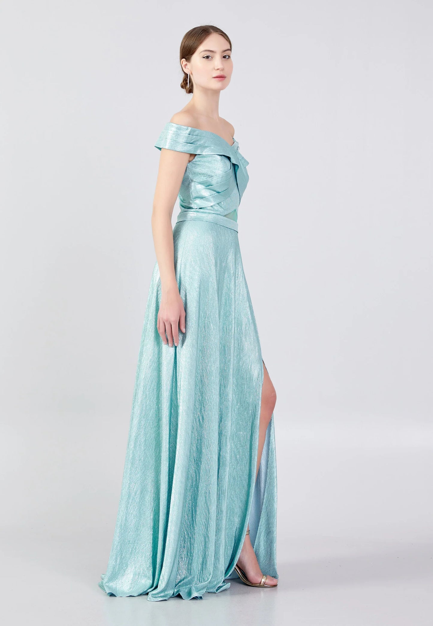 Off Shoulder Maxi Chiffon Column Regular Wedding Guest Dress Unit Price: $30