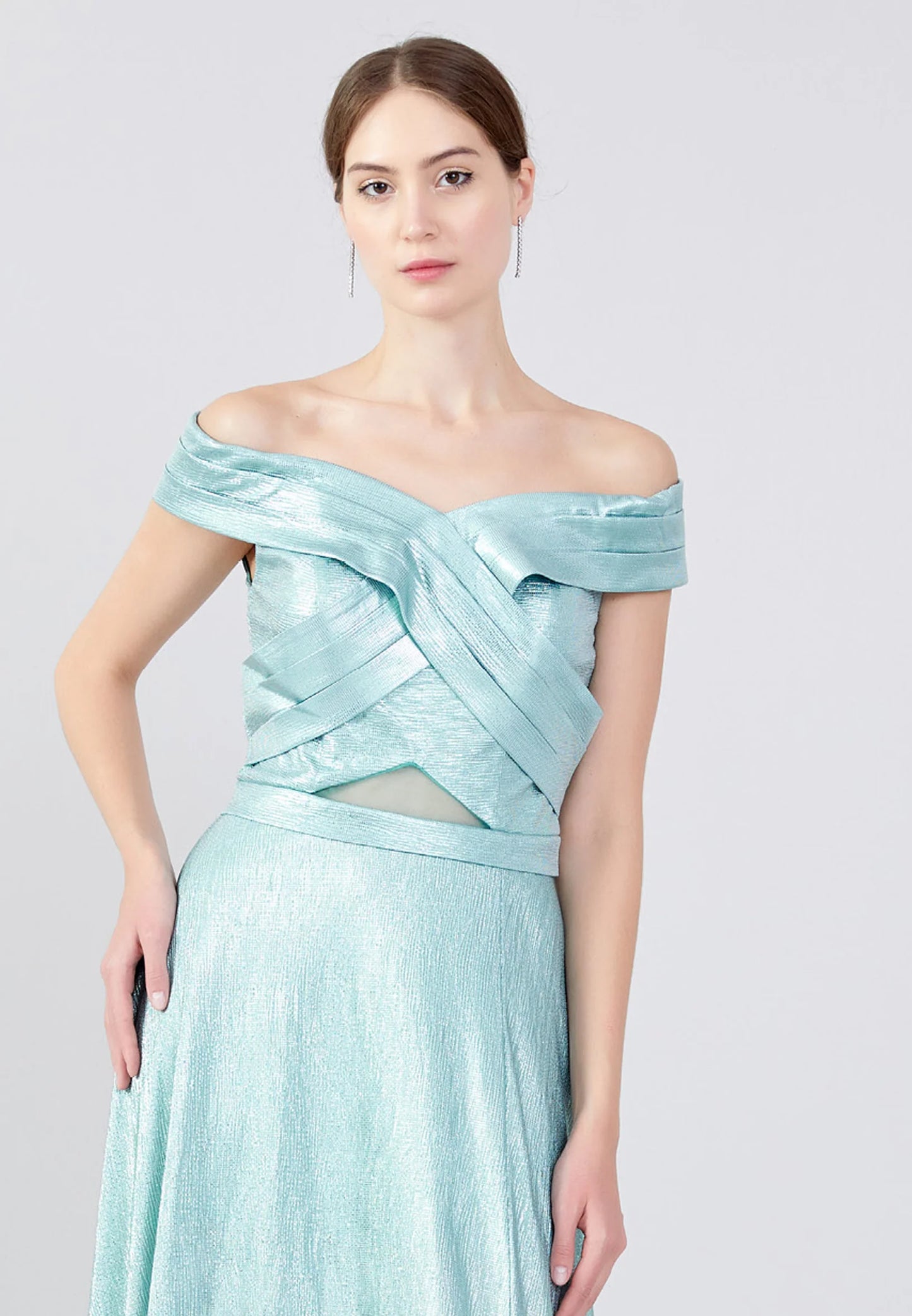 Off Shoulder Maxi Chiffon Column Regular Wedding Guest Dress Unit Price: $30