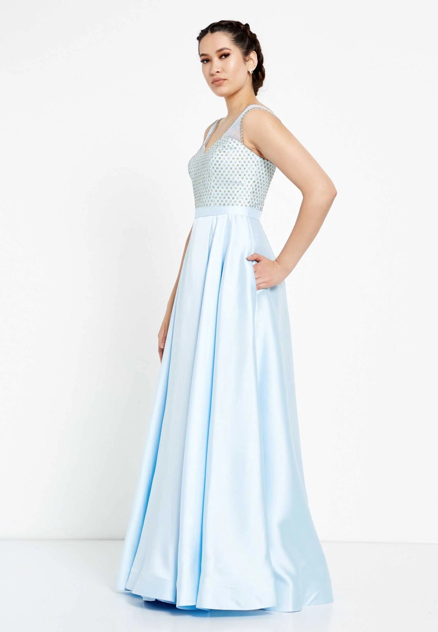 Sleeveless Maxi Satin A - Line Regular Prom Dress Unit Price: $32