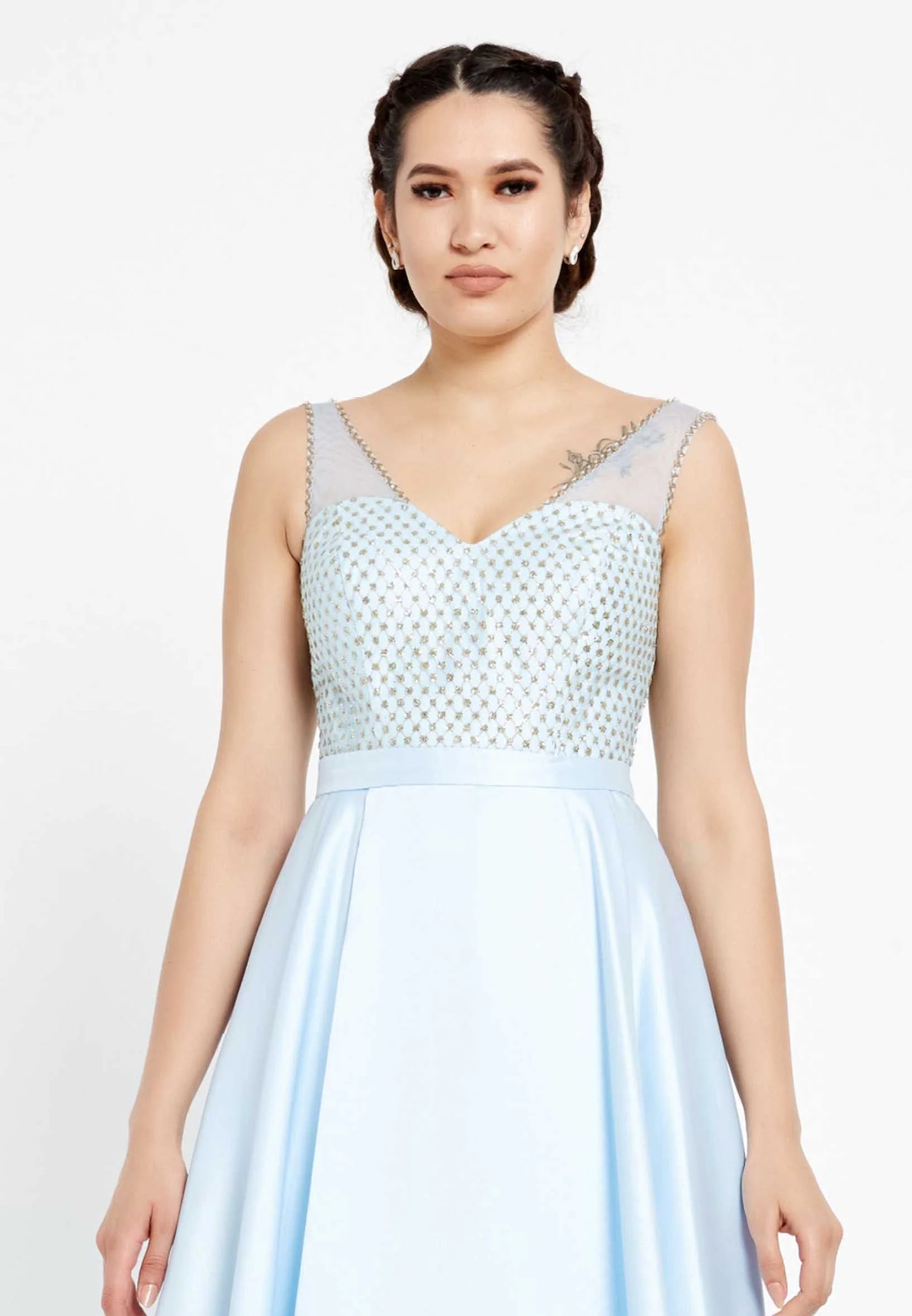Sleeveless Maxi Satin A - Line Regular Prom Dress Unit Price: $32