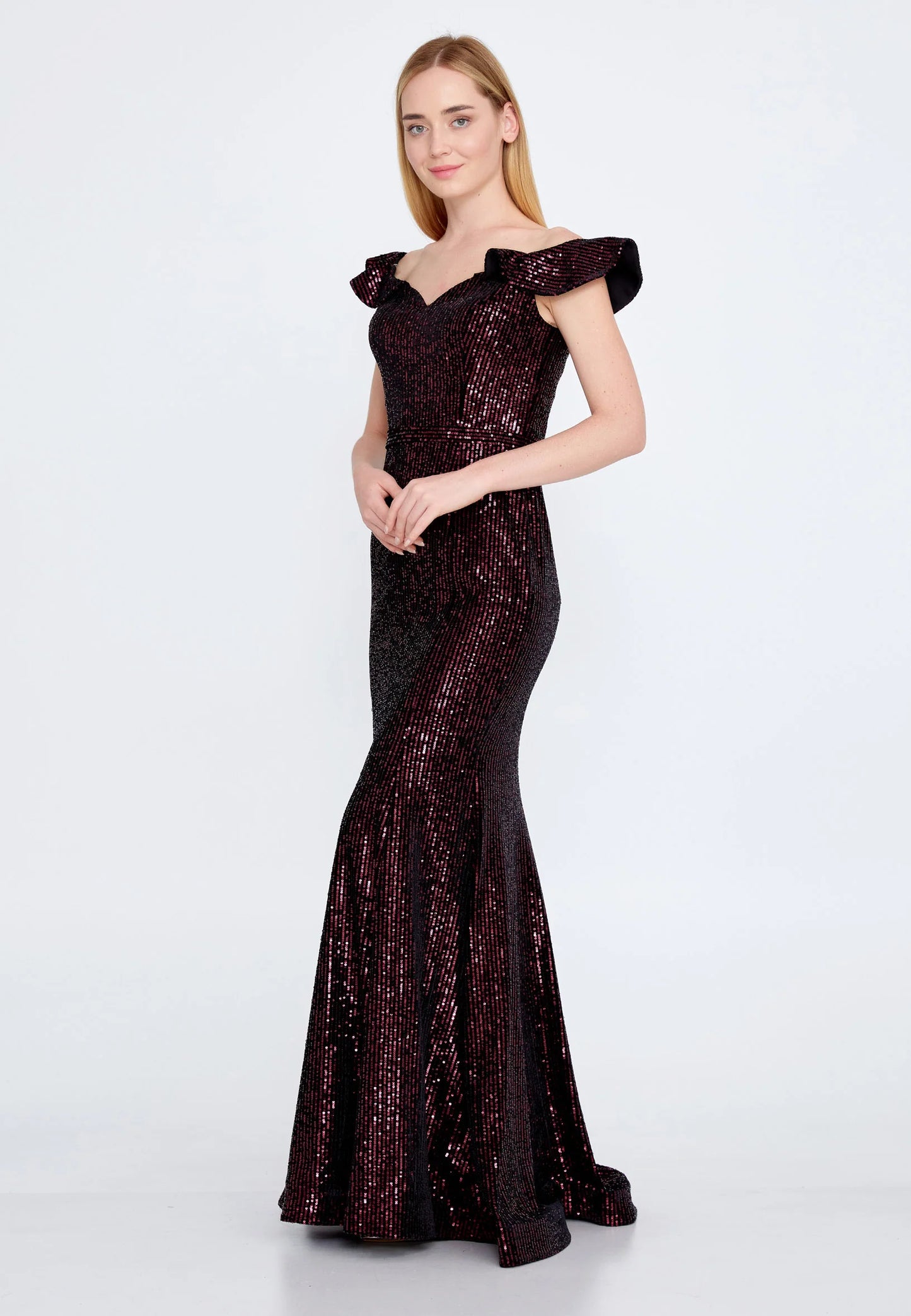 Off Shoulder Maxi Sequin Mermaid Regular Prom Dress Unit Price: $35