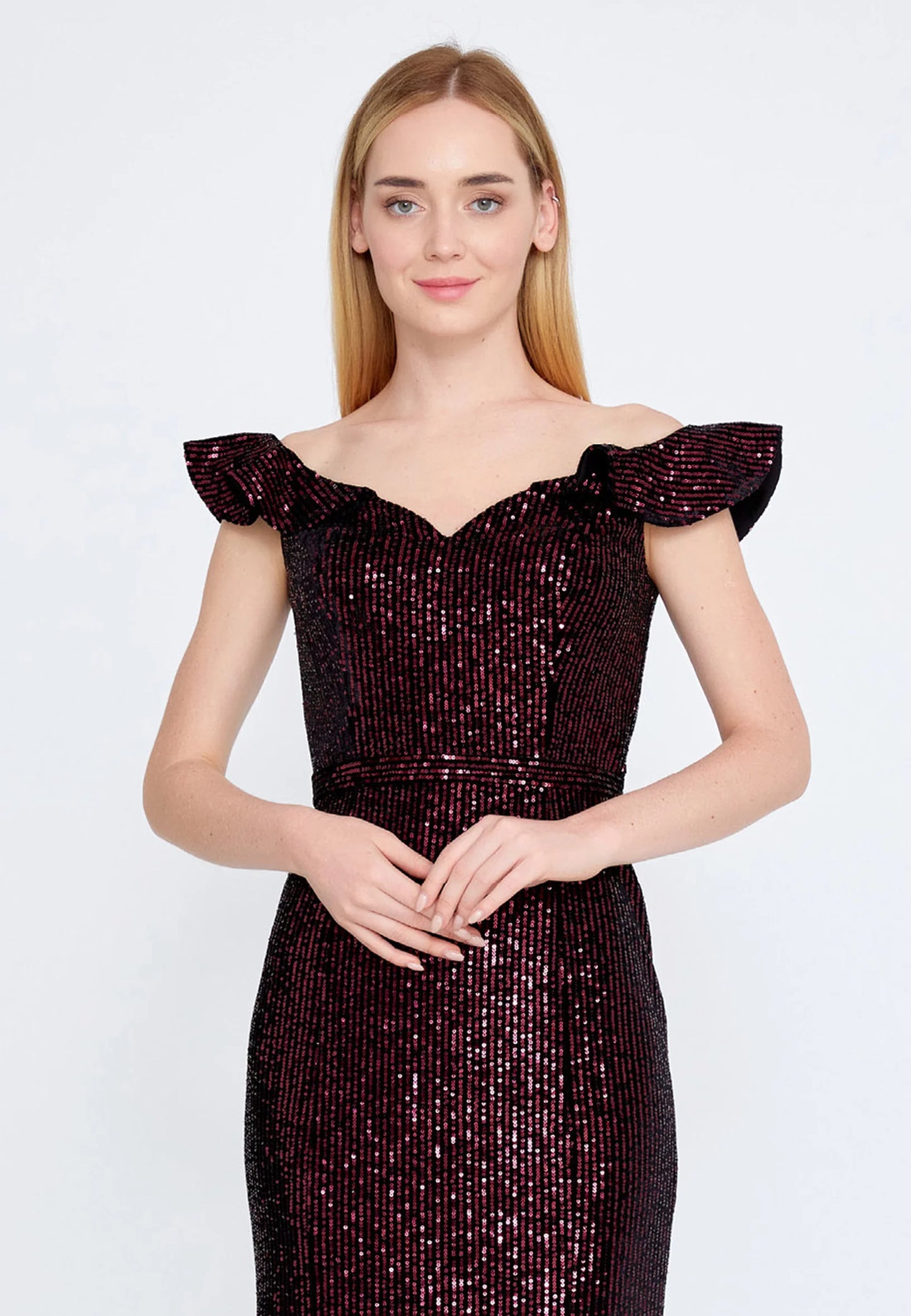 Off Shoulder Maxi Sequin Mermaid Regular Prom Dress Unit Price: $35