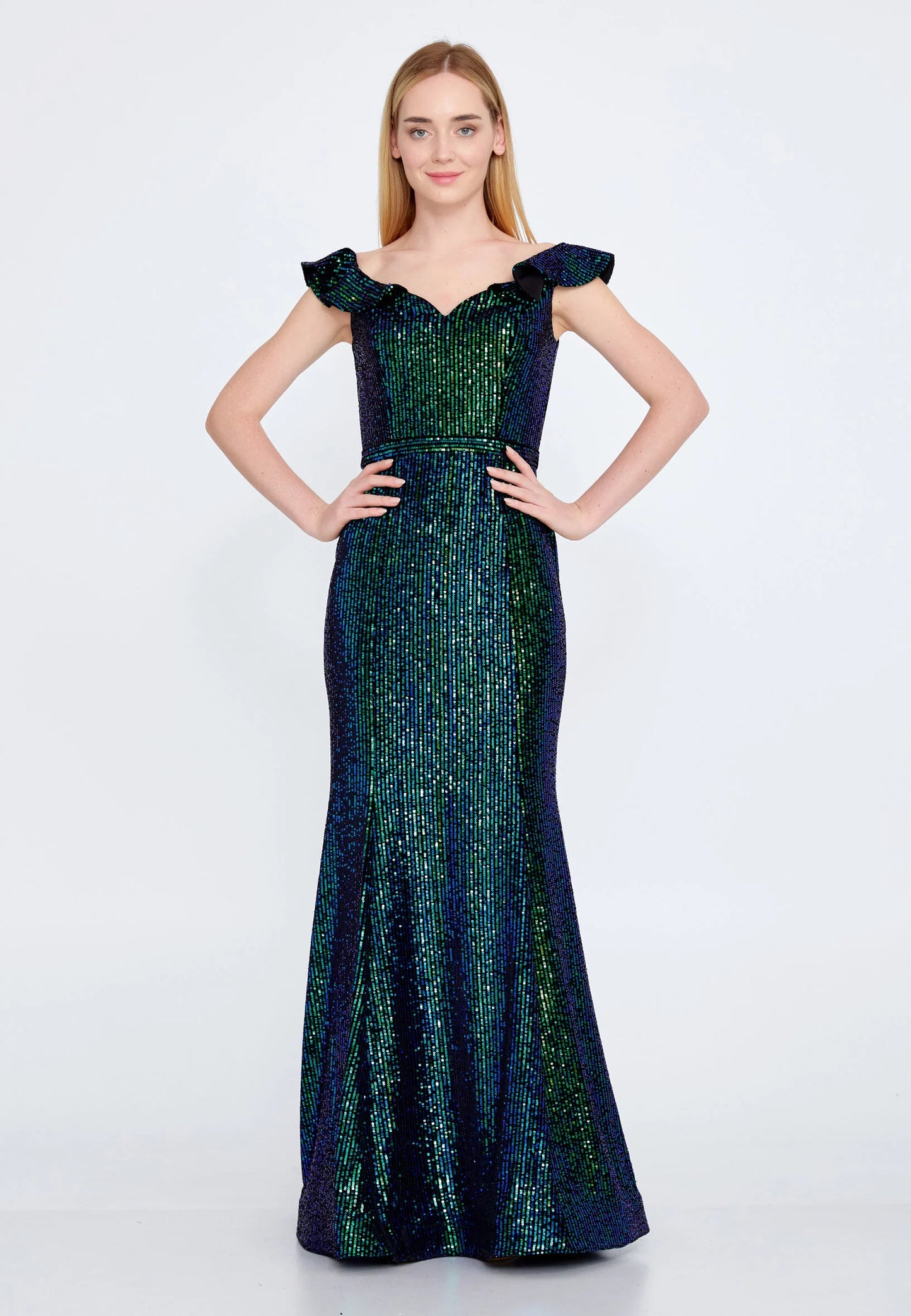 Off Shoulder Maxi Sequin Mermaid Regular Prom Dress Unit Price: $35