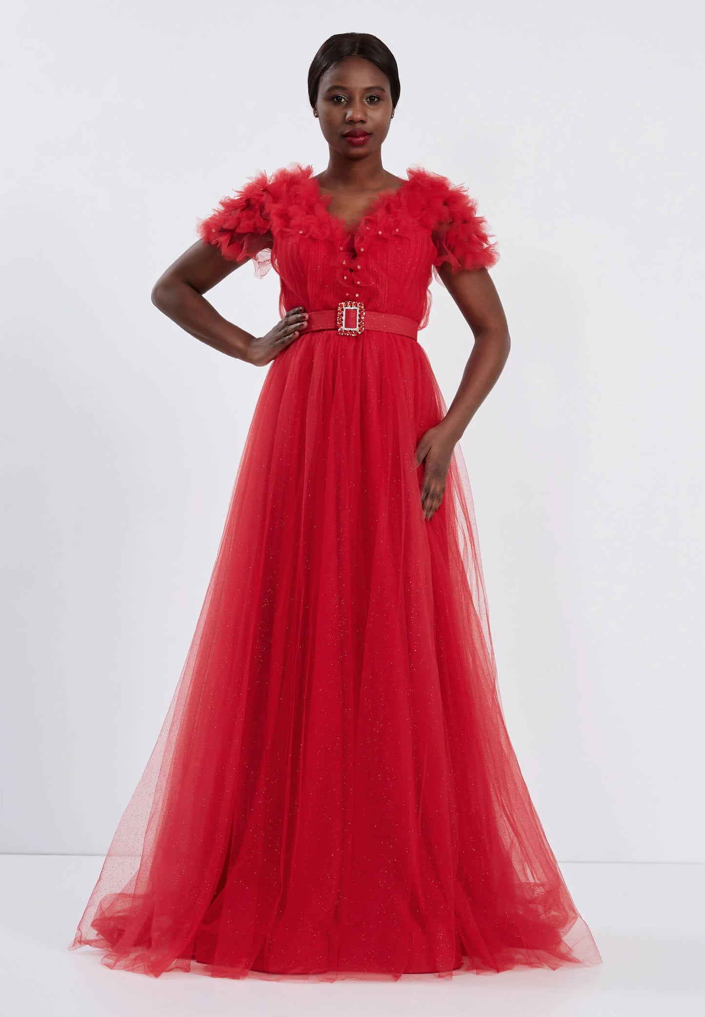 Sleeveless Maxi Tulle A - Line Regular Prom Dress Unit Price: $52