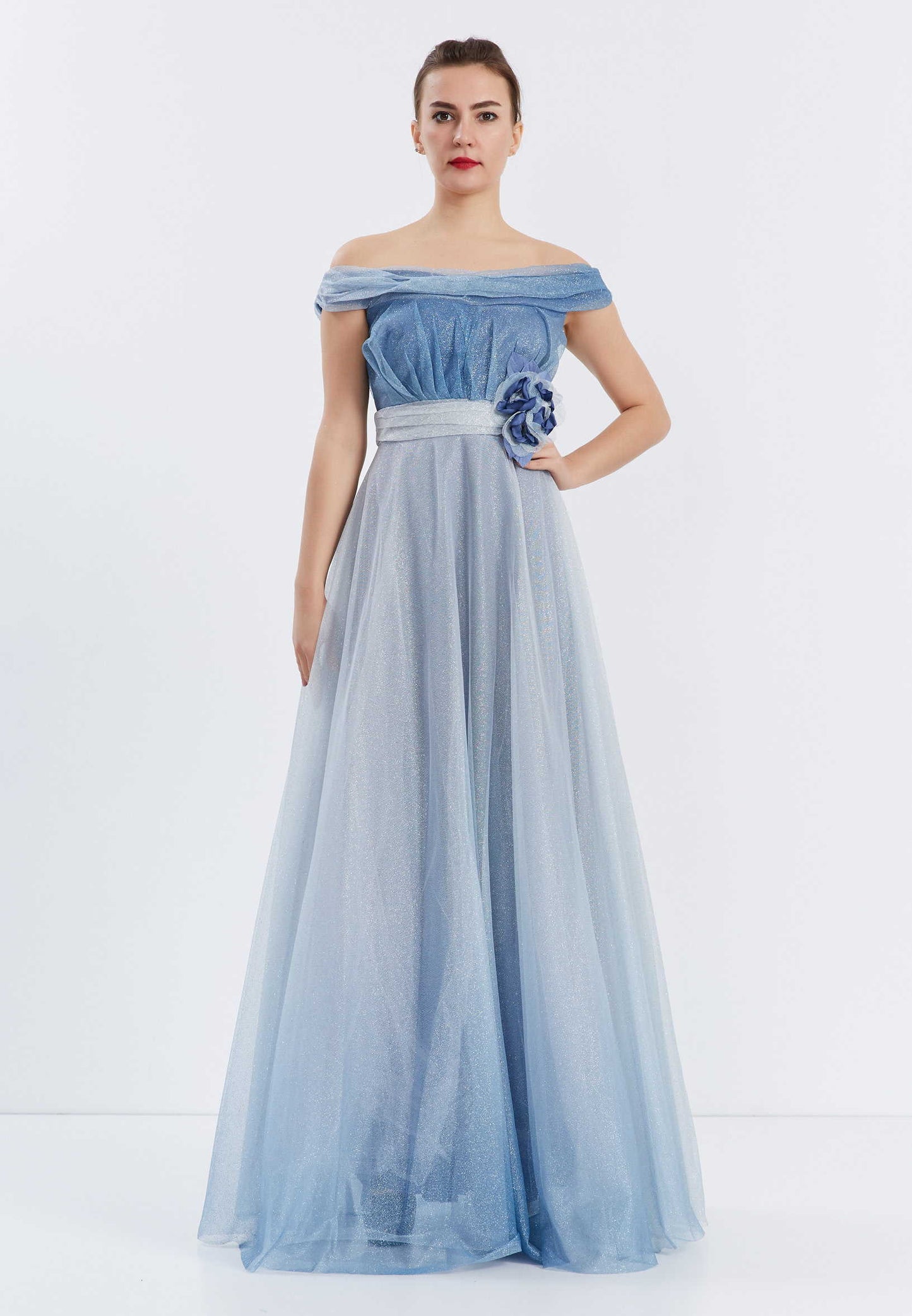 Off Shoulder Maxi Tulle A - Line Regular Prom Dress Unit Price: $35