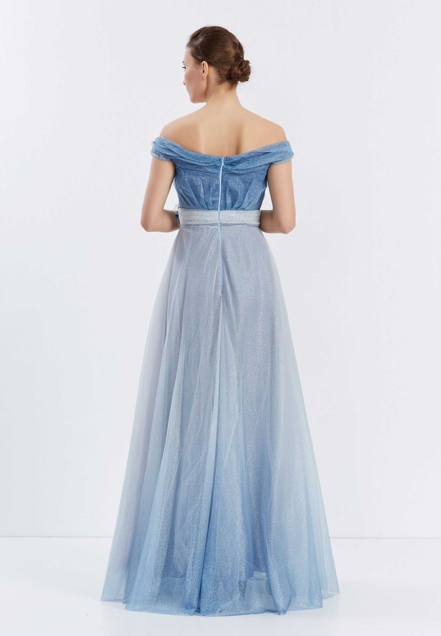 Off Shoulder Maxi Tulle A - Line Regular Prom Dress Unit Price: $35