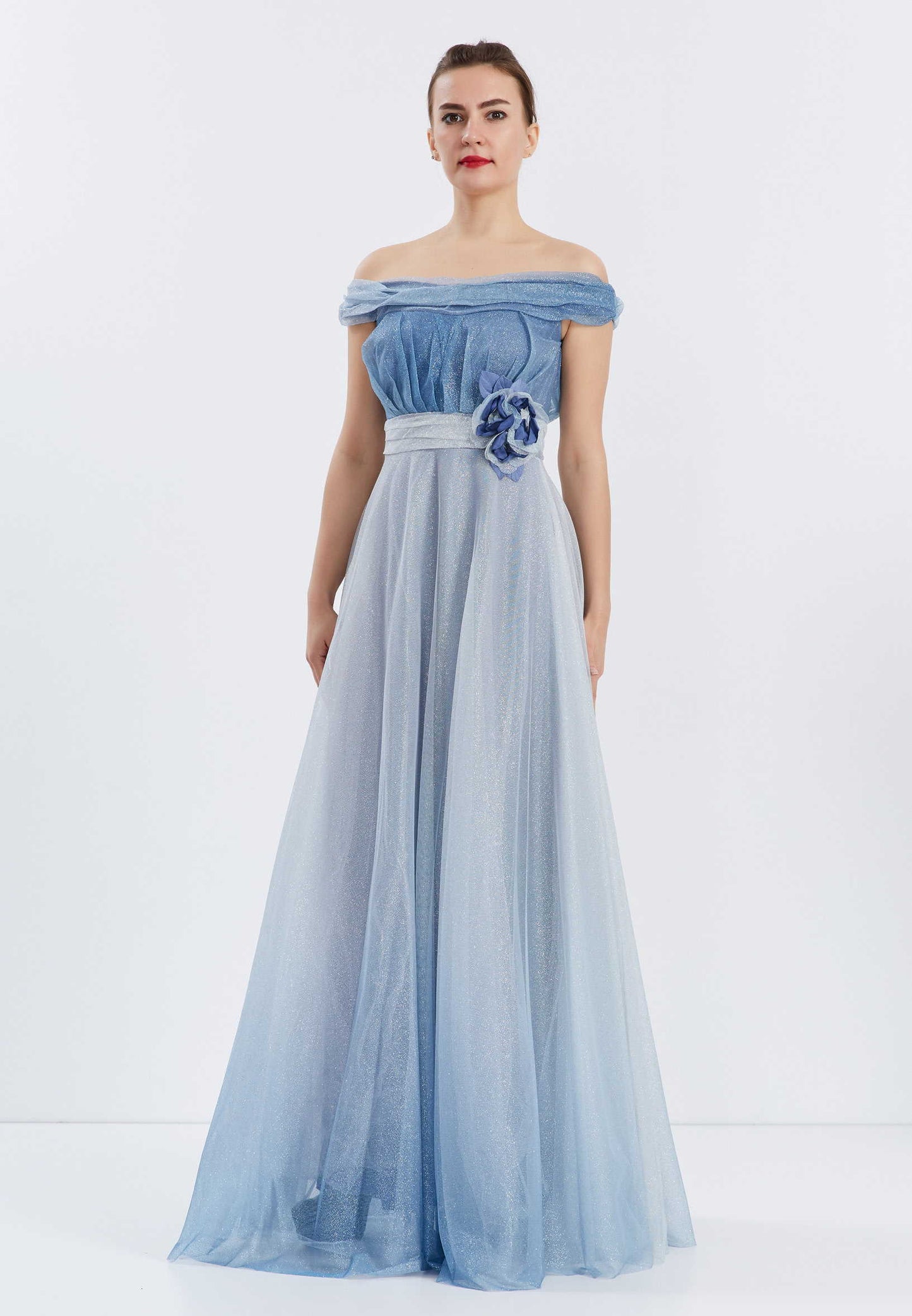 Off Shoulder Maxi Tulle A - Line Regular Prom Dress Unit Price: $35