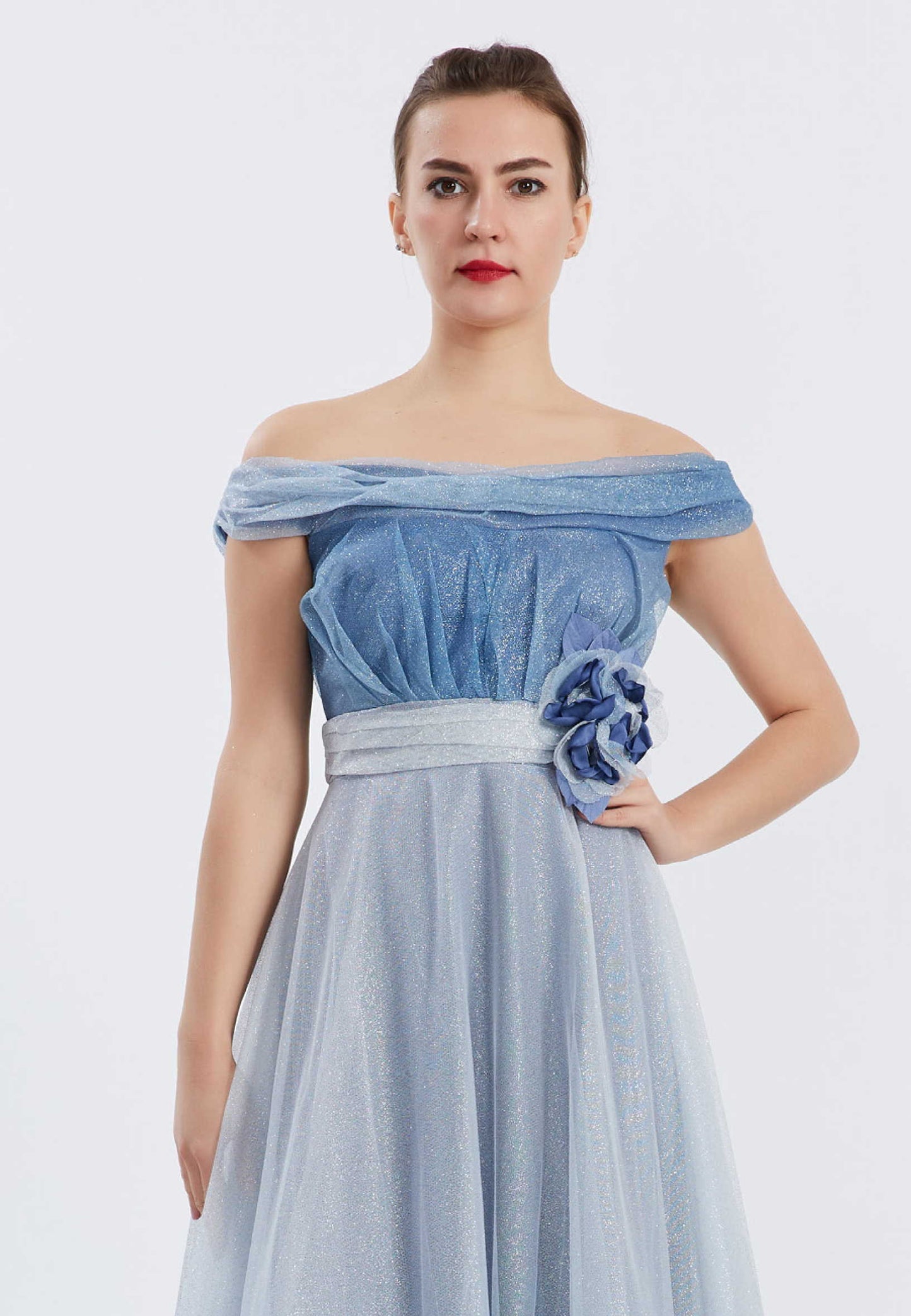 Off Shoulder Maxi Tulle A - Line Regular Prom Dress Unit Price: $35