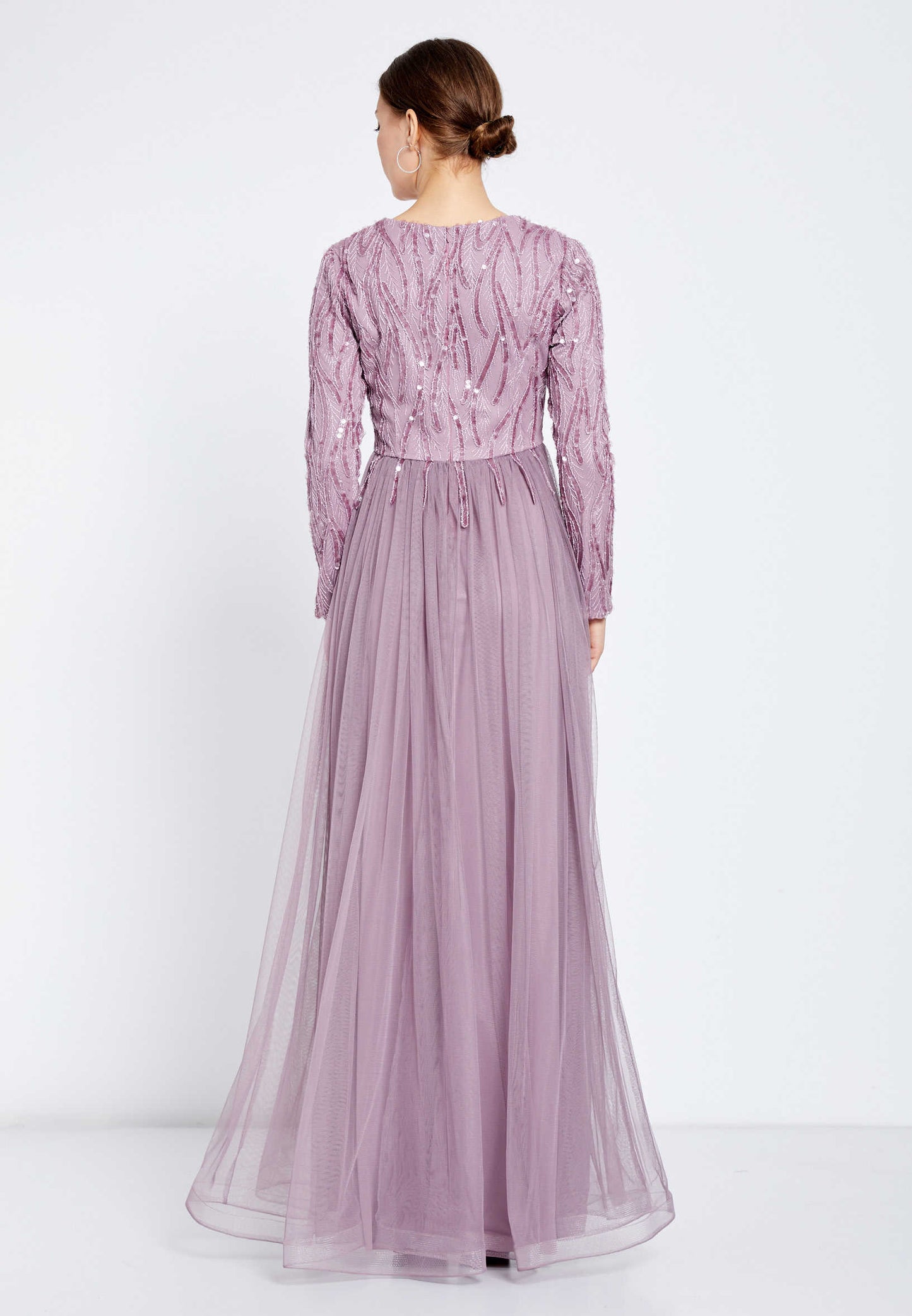 Long Sleeve Maxi Tulle A - Line Regular Evening Dress Unit Price: $42