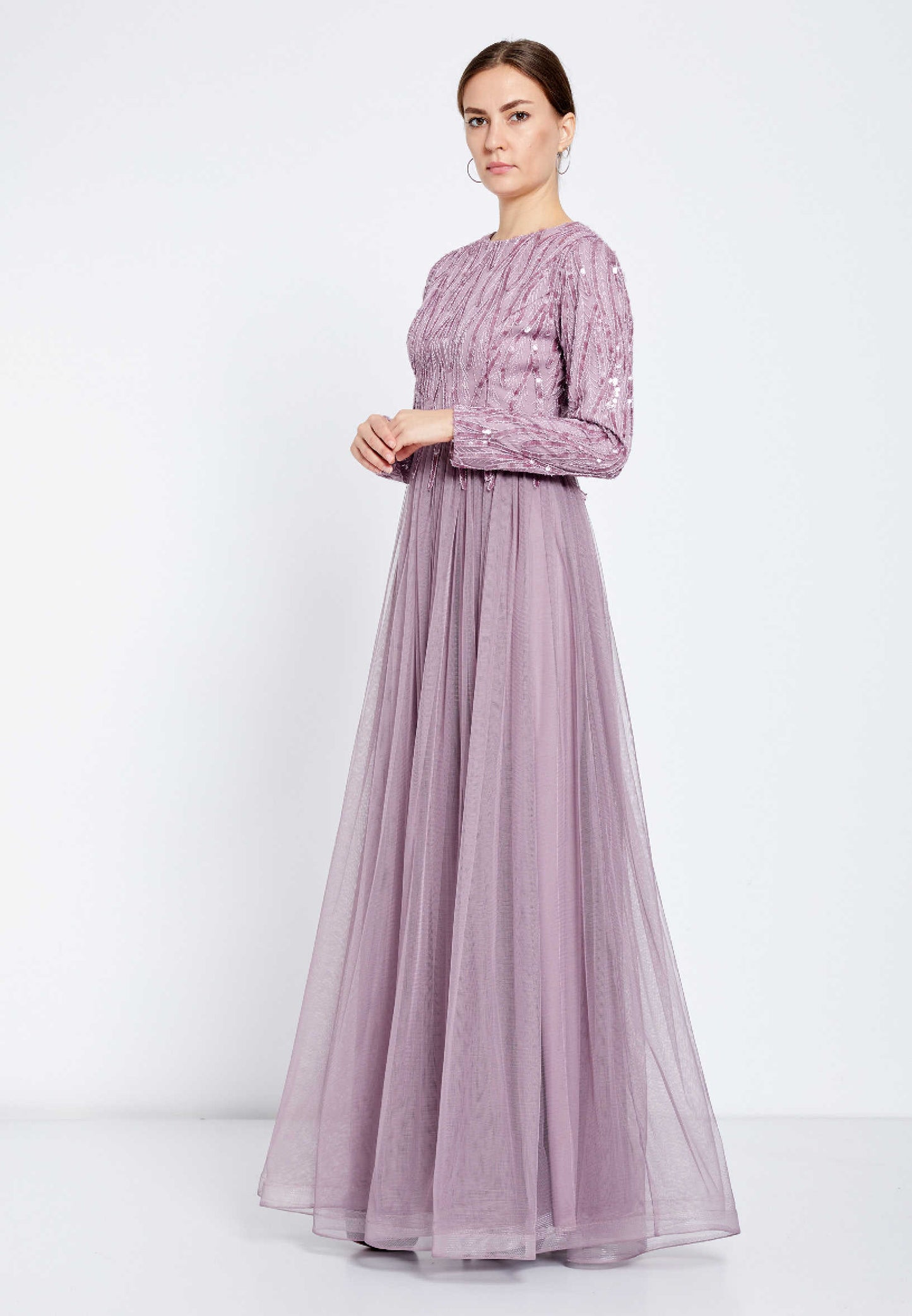 Long Sleeve Maxi Tulle A - Line Regular Evening Dress Unit Price: $42
