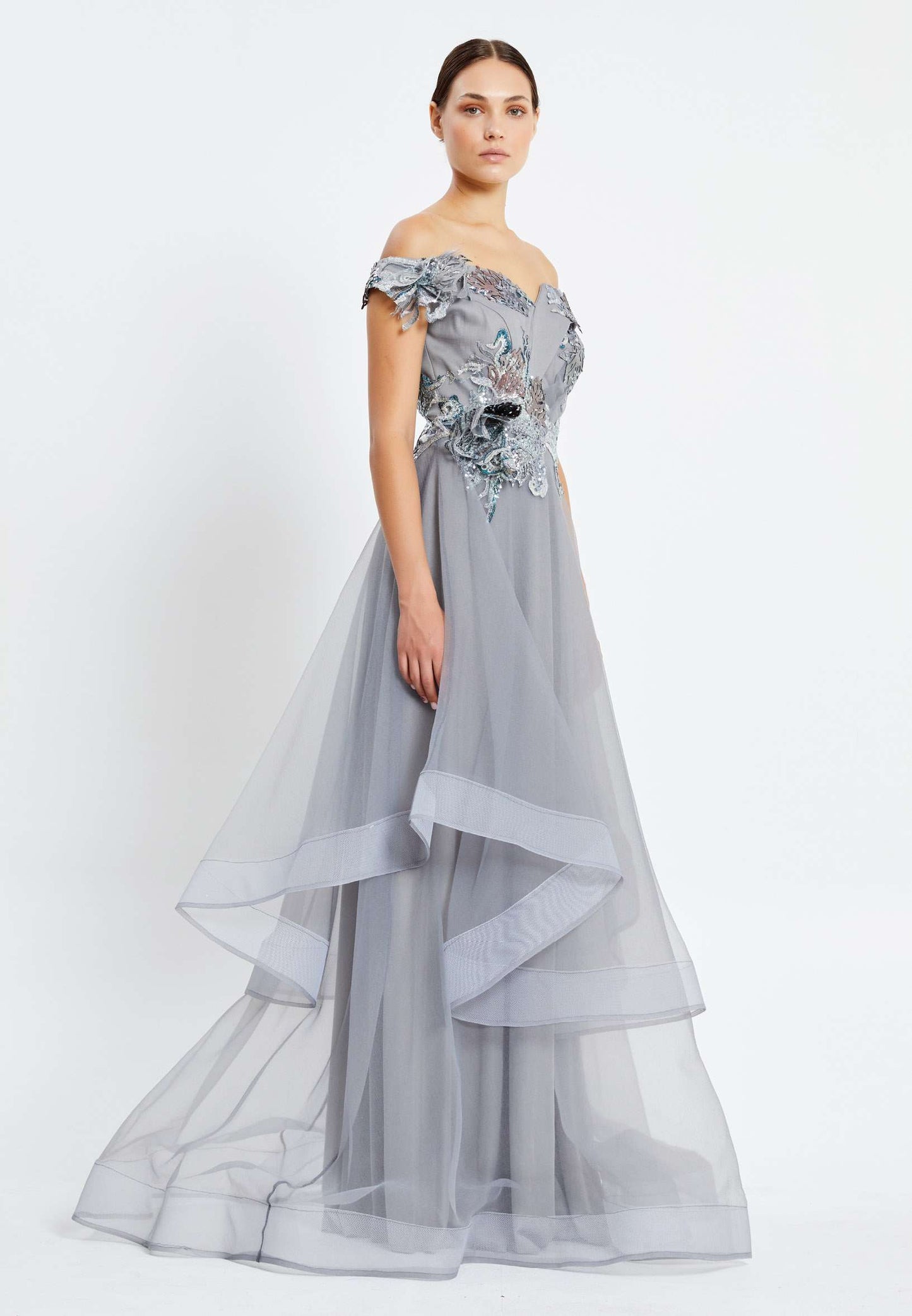 Off Shoulder Maxi Tulle Gown Regular Prom Dress Unit Price: $40