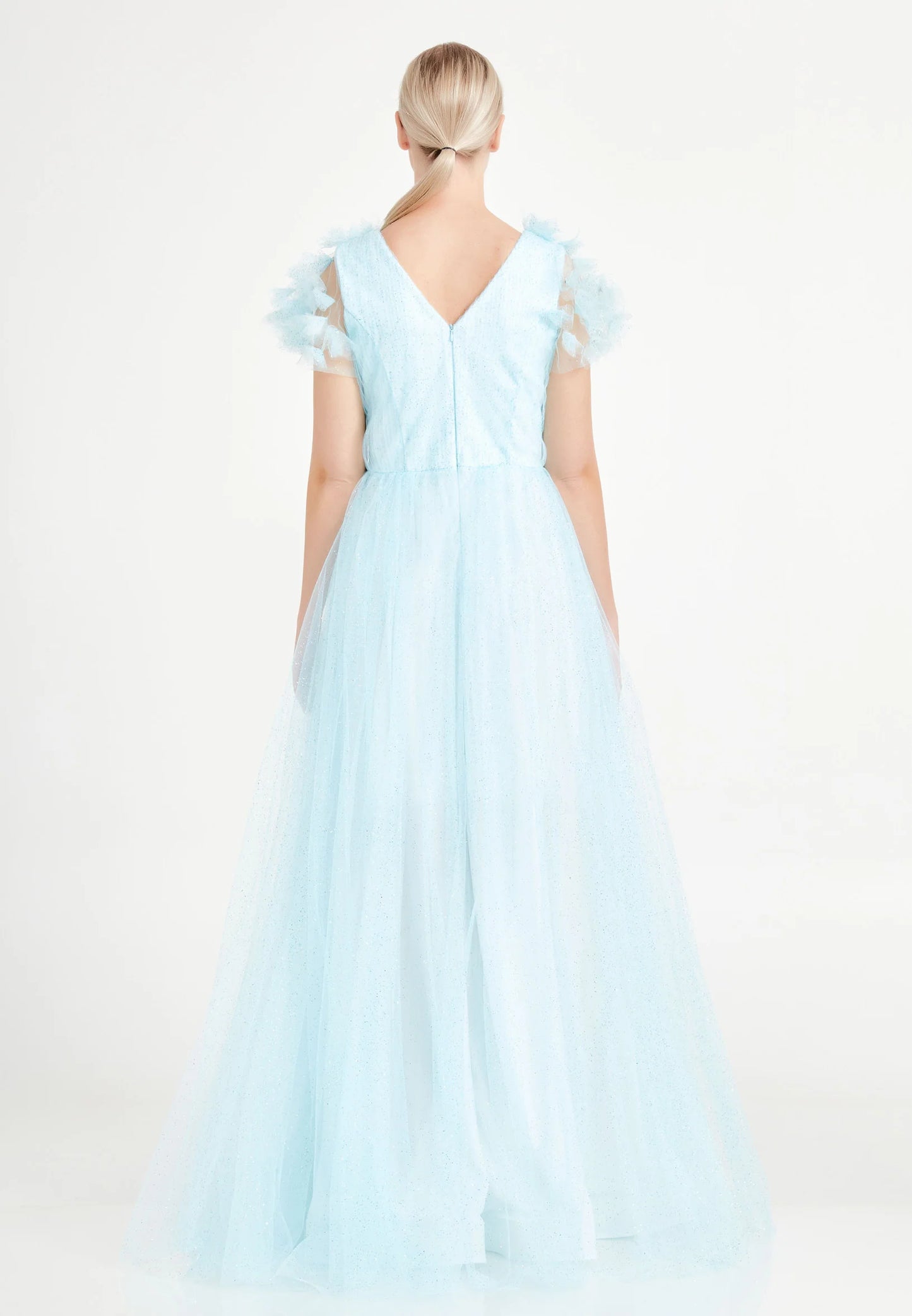 Sleeveless Maxi Tulle A - Line Regular Prom Dress Unit Price: $52