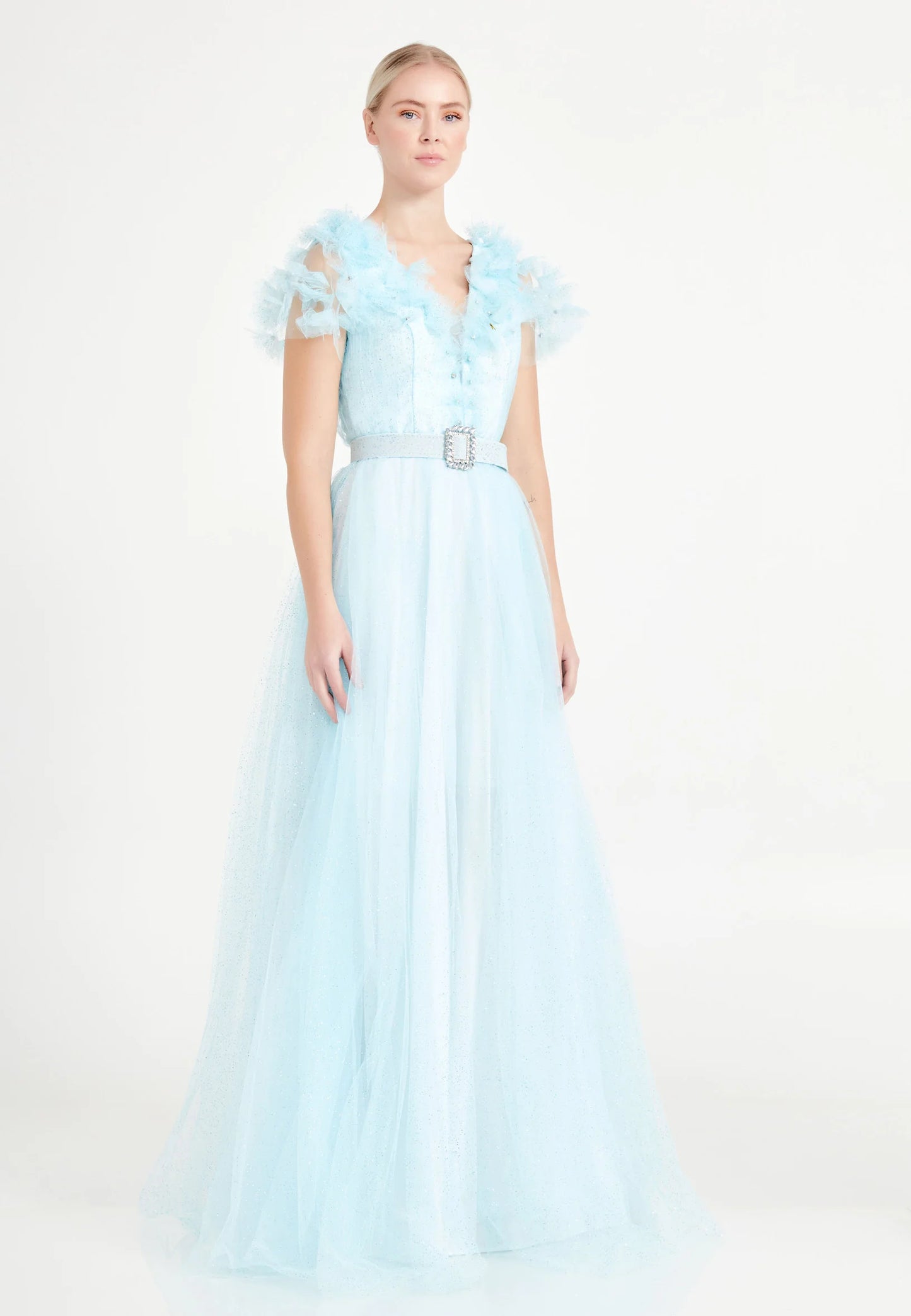 Sleeveless Maxi Tulle A - Line Regular Prom Dress Unit Price: $52