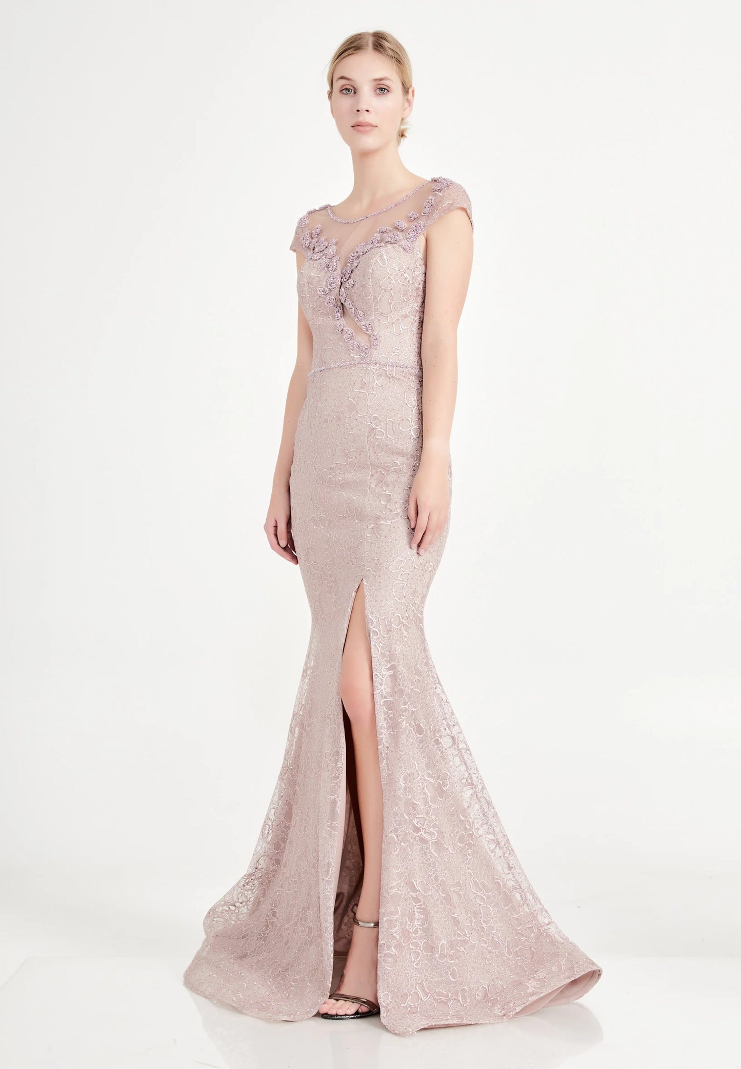 Short Sleeve Maxi Tulle Mermaid Regular Prom Dress Unit Price: $40