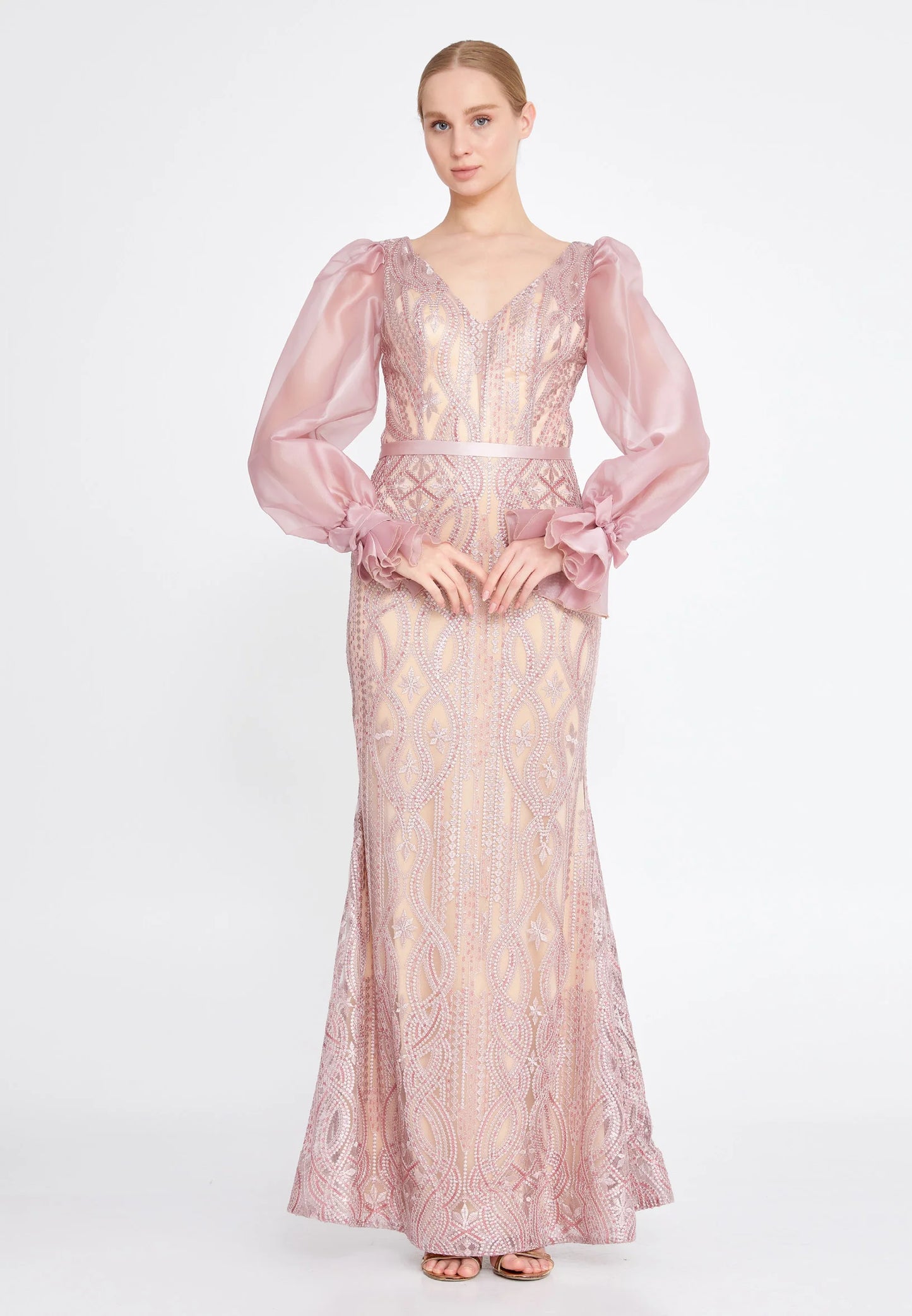 Long Sleeve Maxi Lace Mermaid Regular Evening Dress Unit Price: $40