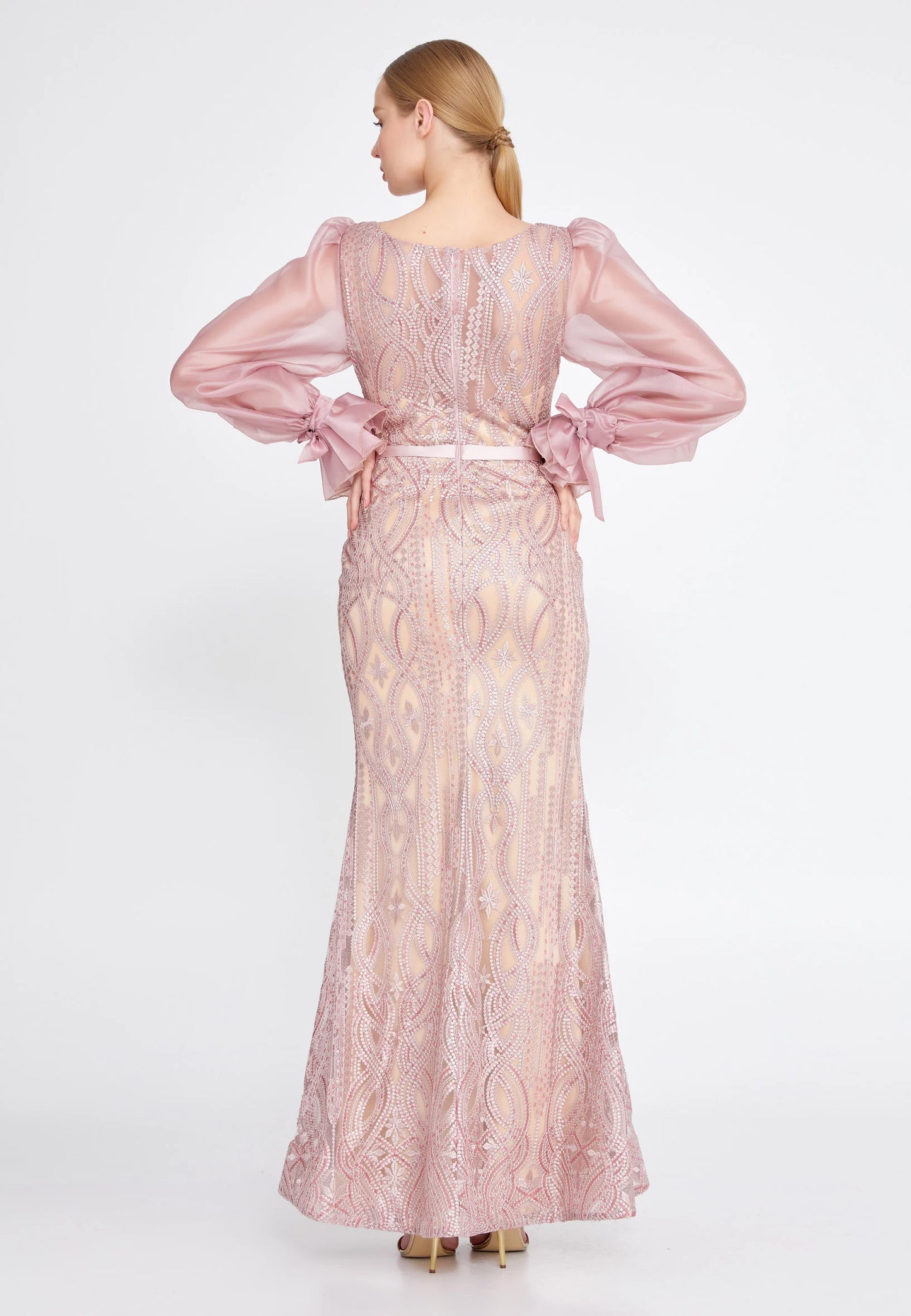Long Sleeve Maxi Lace Mermaid Regular Evening Dress Unit Price: $40