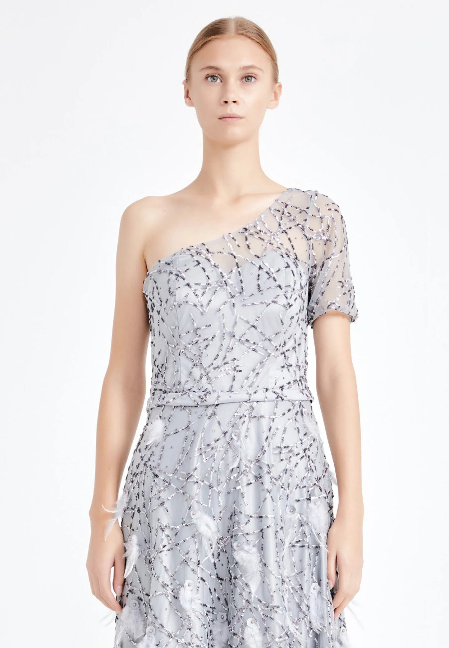 One Shoulder Maxi Sequin A - Line Regular Prom Dress Unit Price: $40