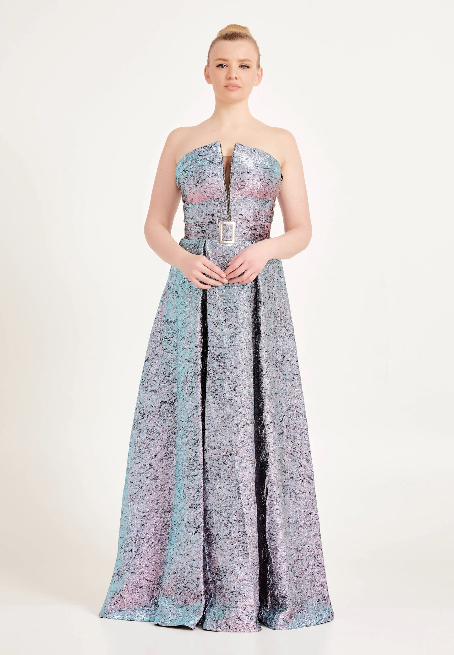 Strapless Maxi Tulle A - Line Plus Size Prom Dress Unit Price: $49