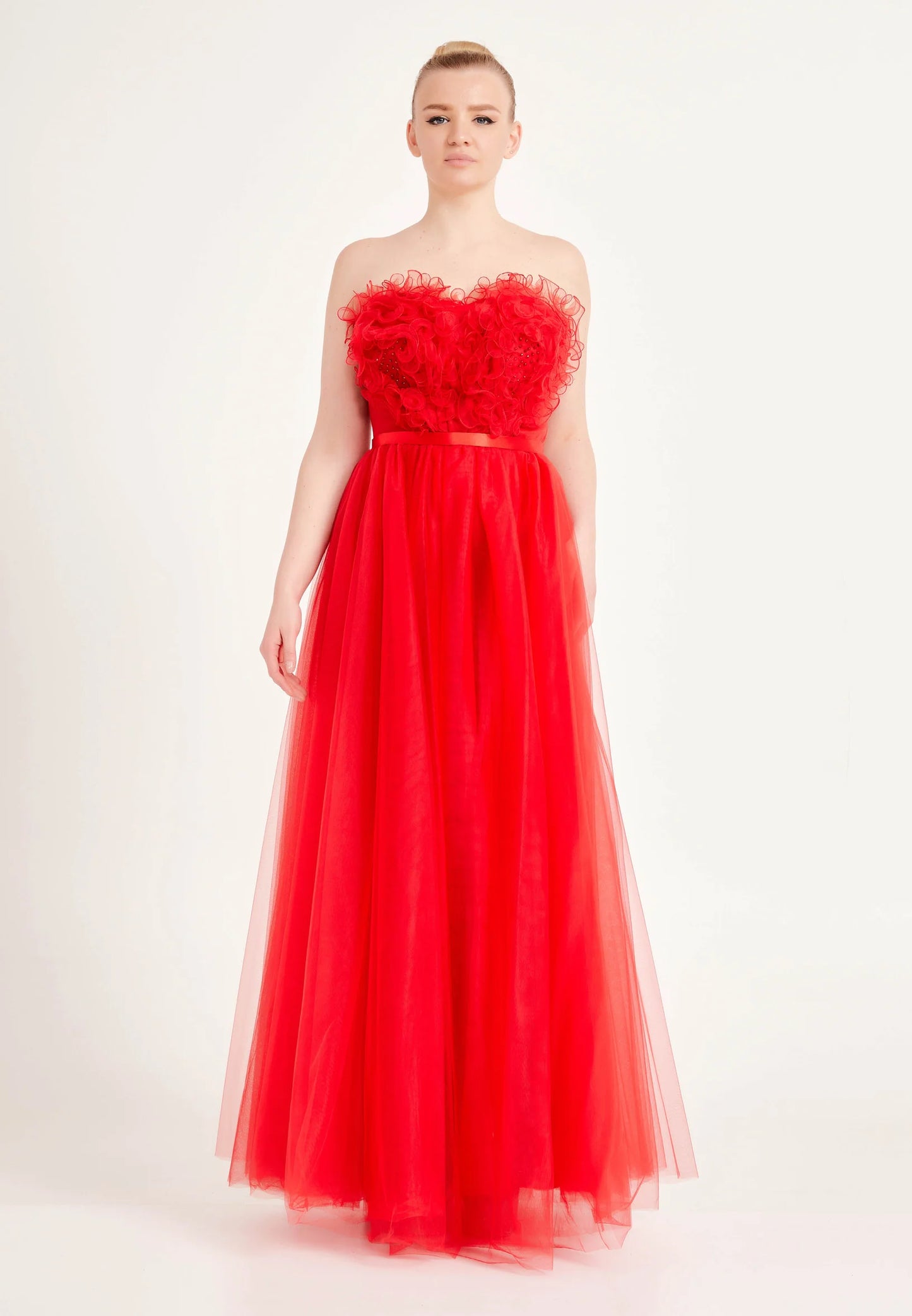 Strapless Maxi Tulle A - Line Regular Prom Dress Unit Price: $40