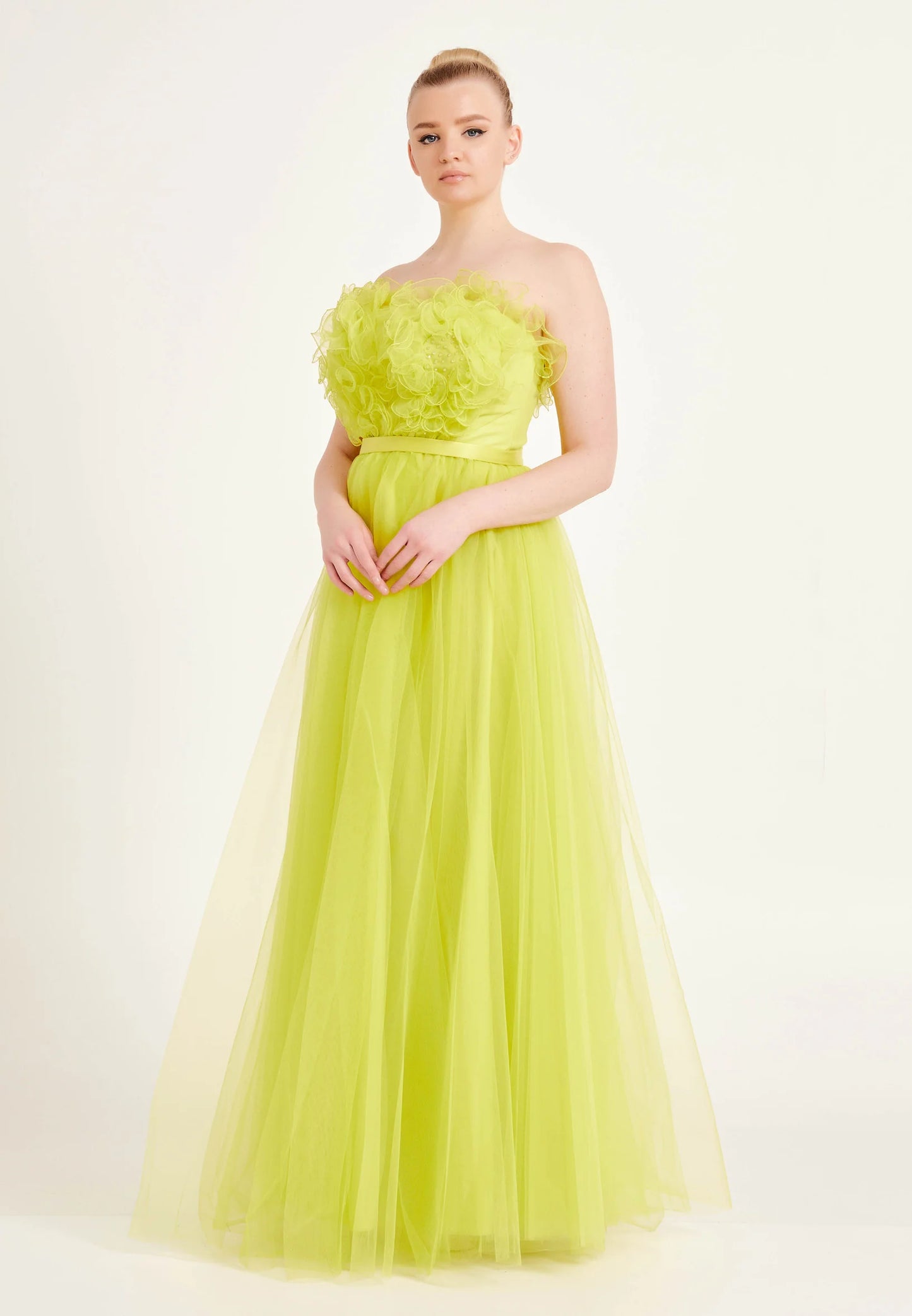 Strapless Maxi Tulle A - Line Regular Prom Dress Unit Price: $40