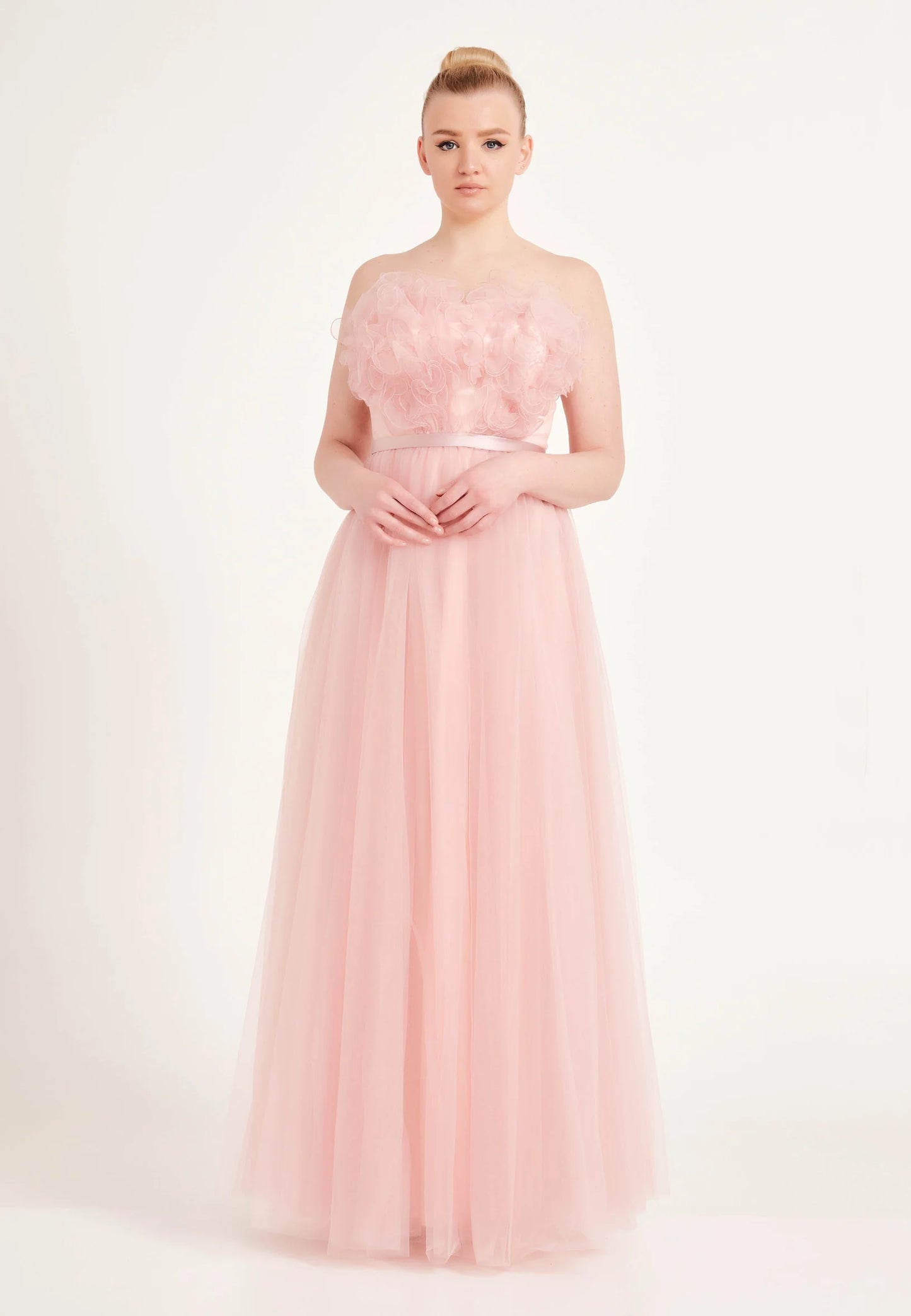 Strapless Maxi Tulle A - Line Regular Prom Dress Unit Price: $40
