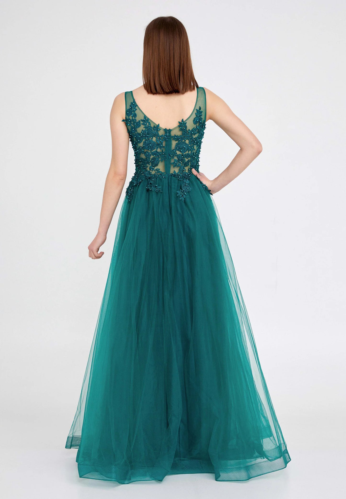 Sleeveless Maxi Tulle A - Line Regular Prom Dress Unit Price: $62