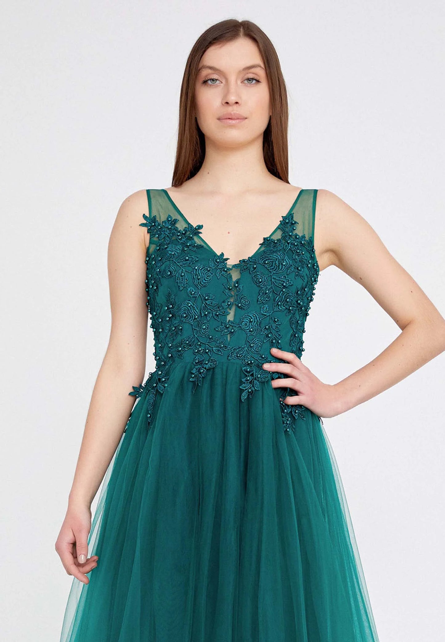 Sleeveless Maxi Tulle A - Line Regular Prom Dress Unit Price: $62
