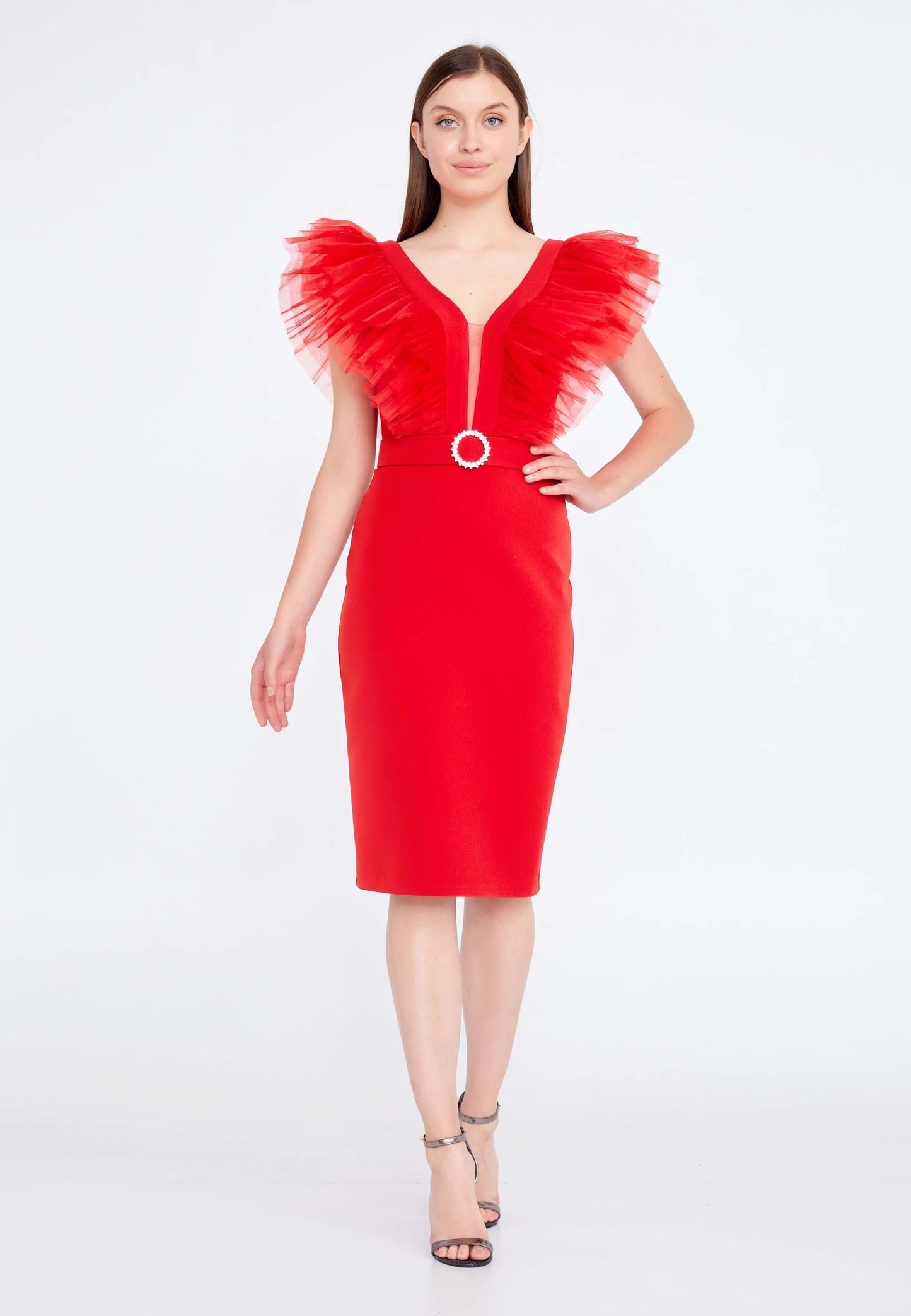 Sleeveless Mini Crepe Column Regular Wedding Guest Dress Unit Price: $35