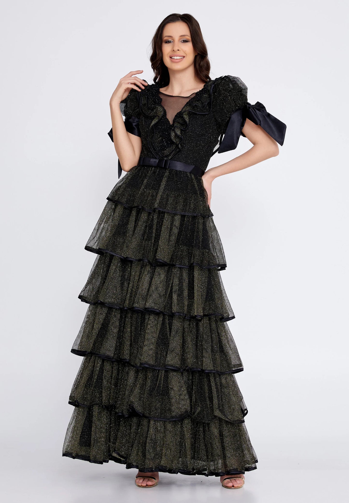 Short Sleeve Maxi Lace A - Line Plus Size Prom Dress Unit Price: $85
