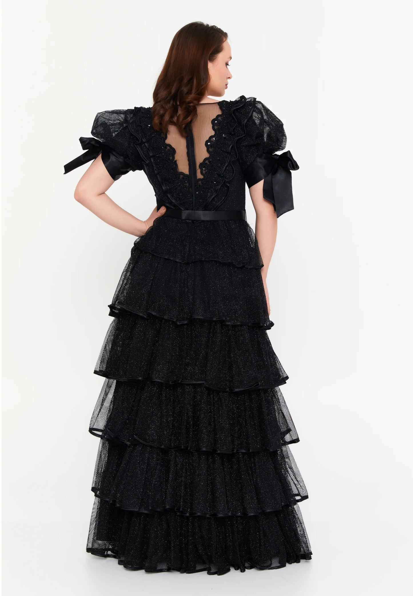 Short Sleeve Maxi Lace A - Line Plus Size Prom Dress Unit Price: $85