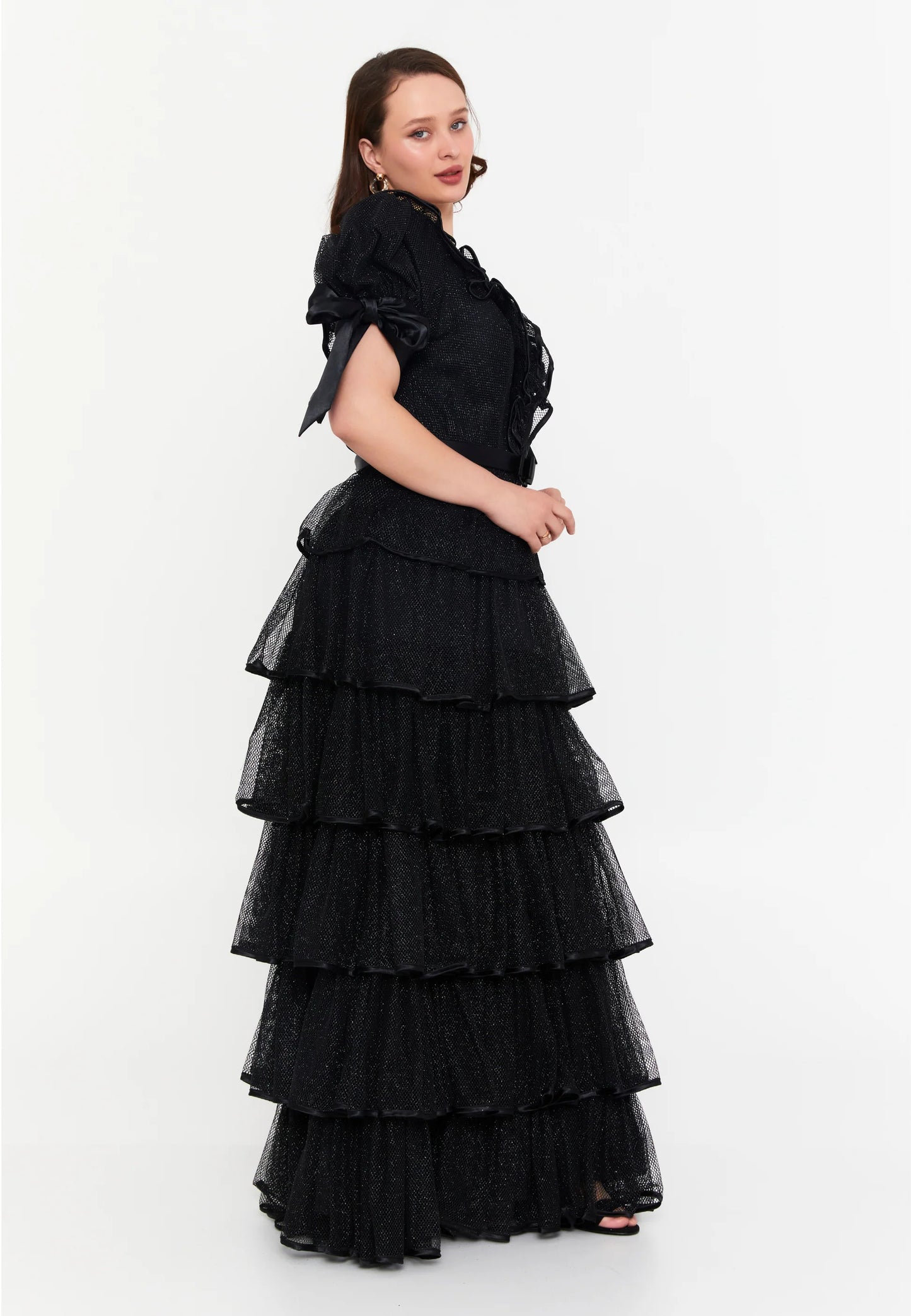 Short Sleeve Maxi Lace A - Line Plus Size Prom Dress Unit Price: $85
