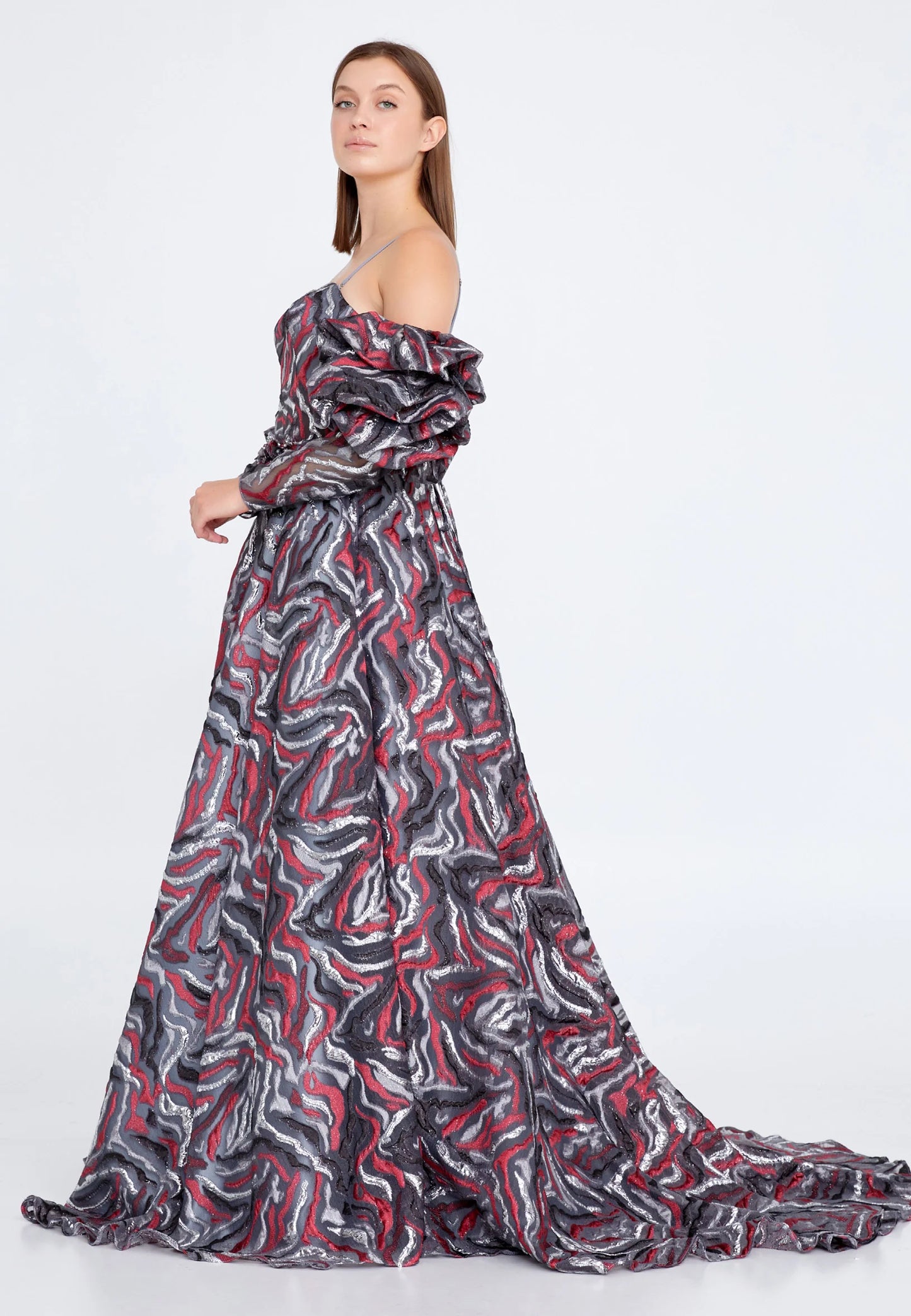 Off Shoulder Maxi Tulle Gown Regular Prom Dress Unit Price: $80