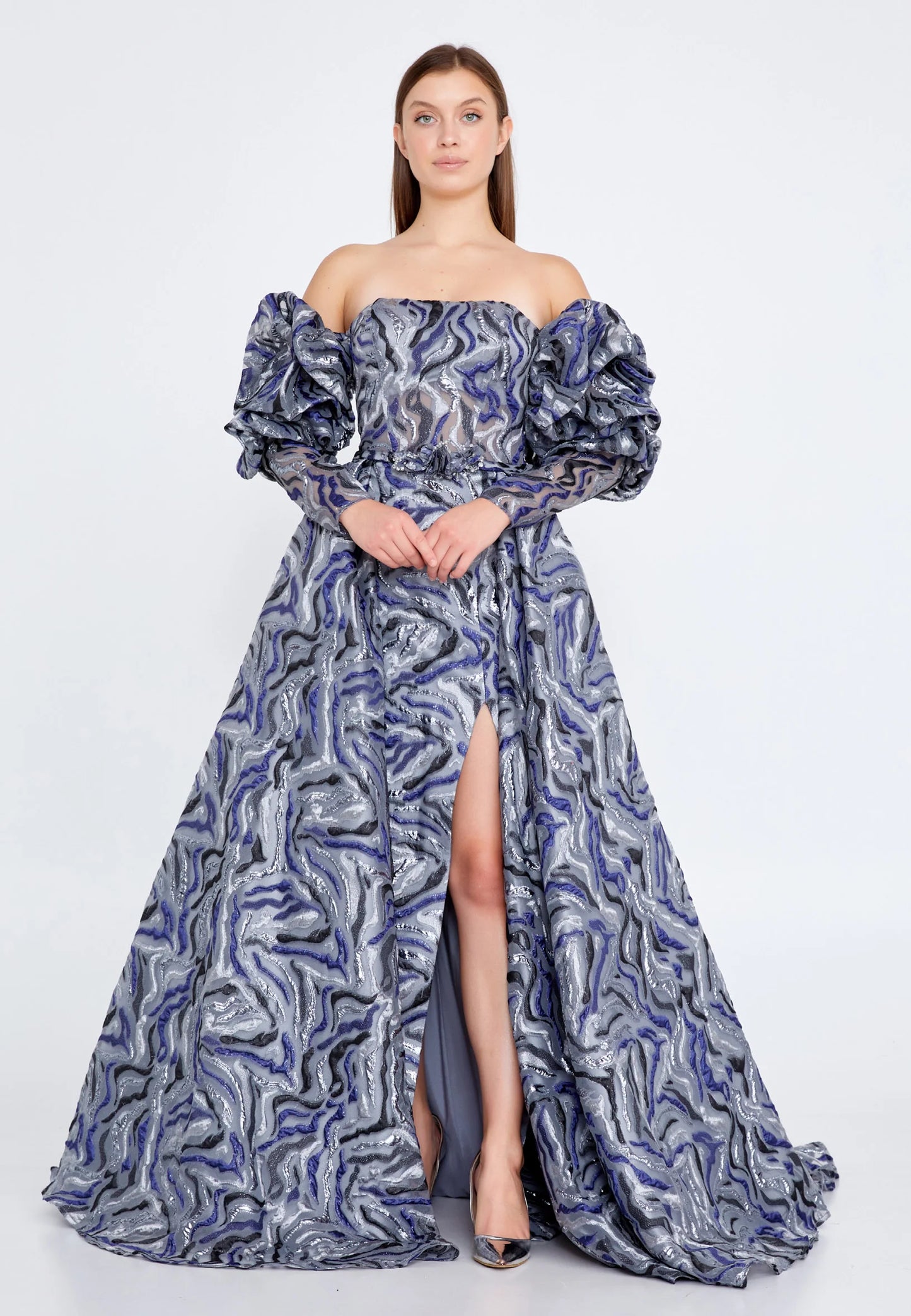 Off Shoulder Maxi Tulle Gown Regular Prom Dress Unit Price: $80