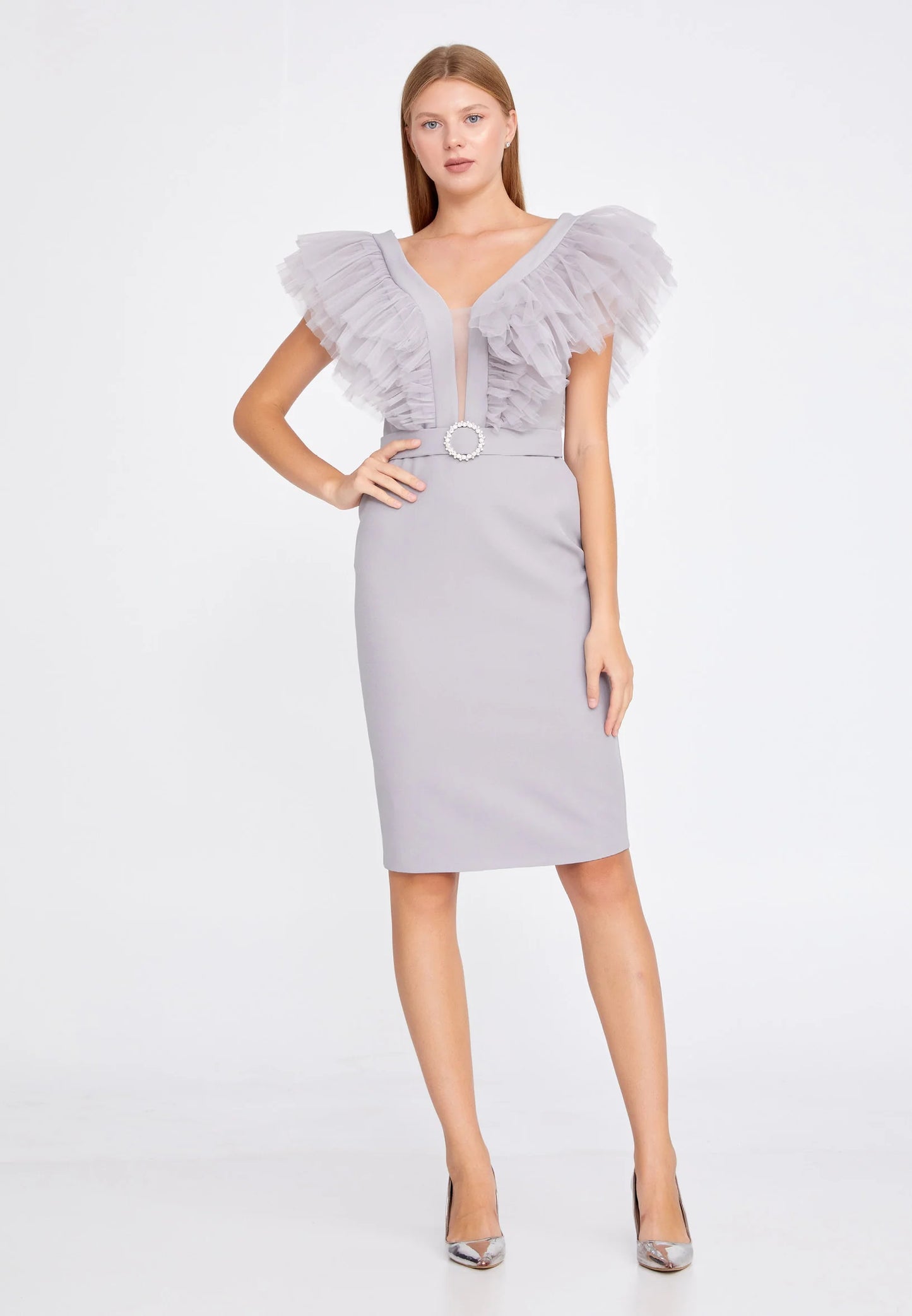 Sleeveless Mini Crepe Column Regular Wedding Guest Dress Unit Price: $35