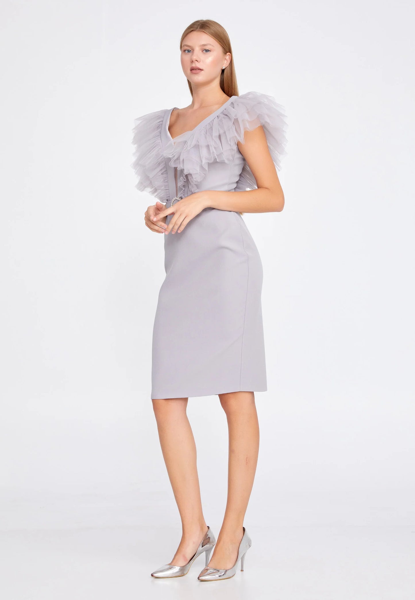 Sleeveless Mini Crepe Column Regular Wedding Guest Dress Unit Price: $35