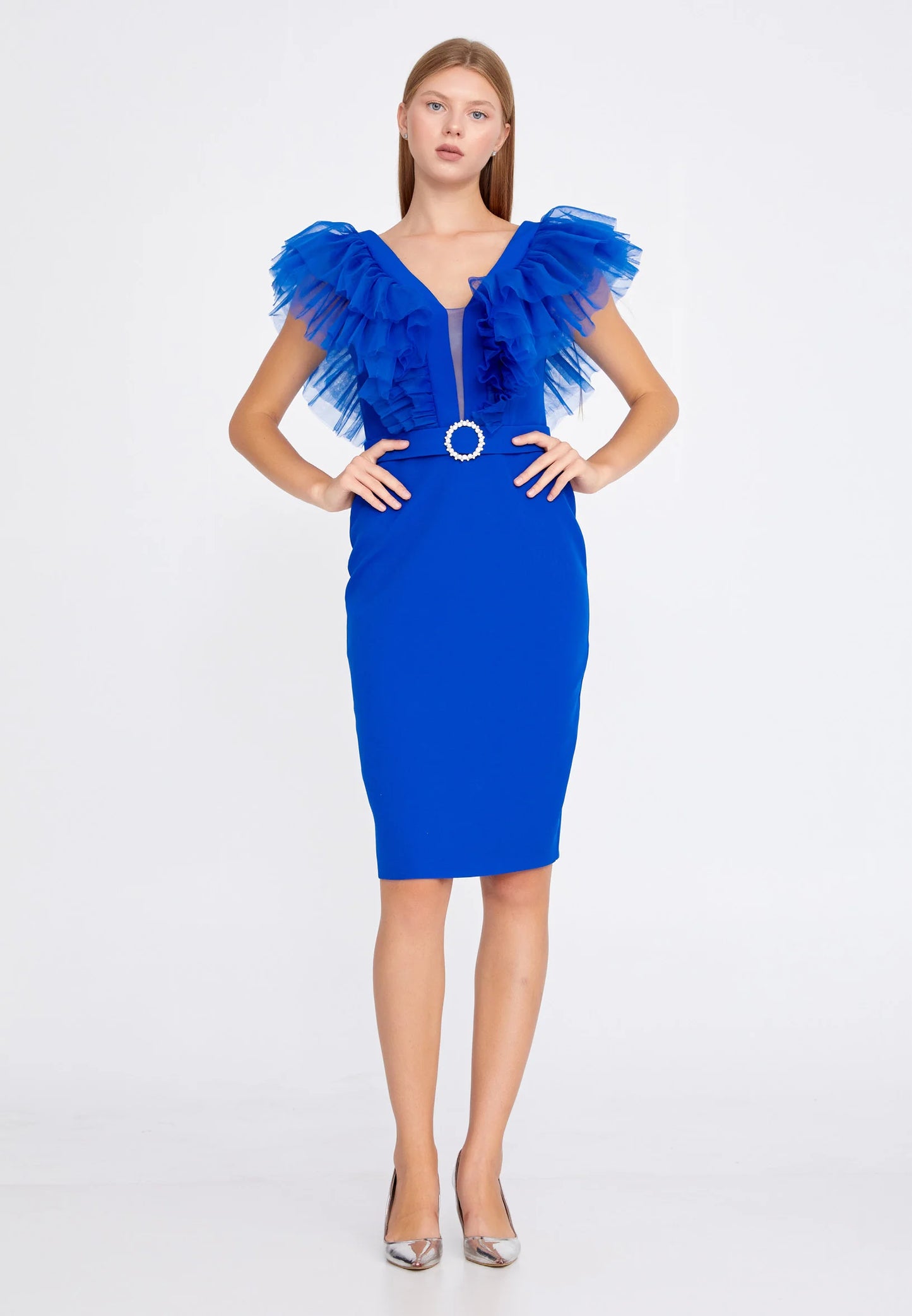 Sleeveless Mini Crepe Column Regular Wedding Guest Dress Unit Price: $35