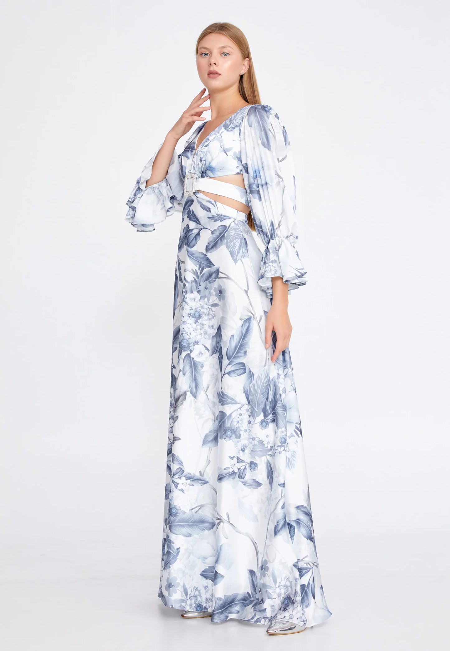 Long Sleeve Maxi Satin Column Regular Wedding Guest Dress Unit Price: $37