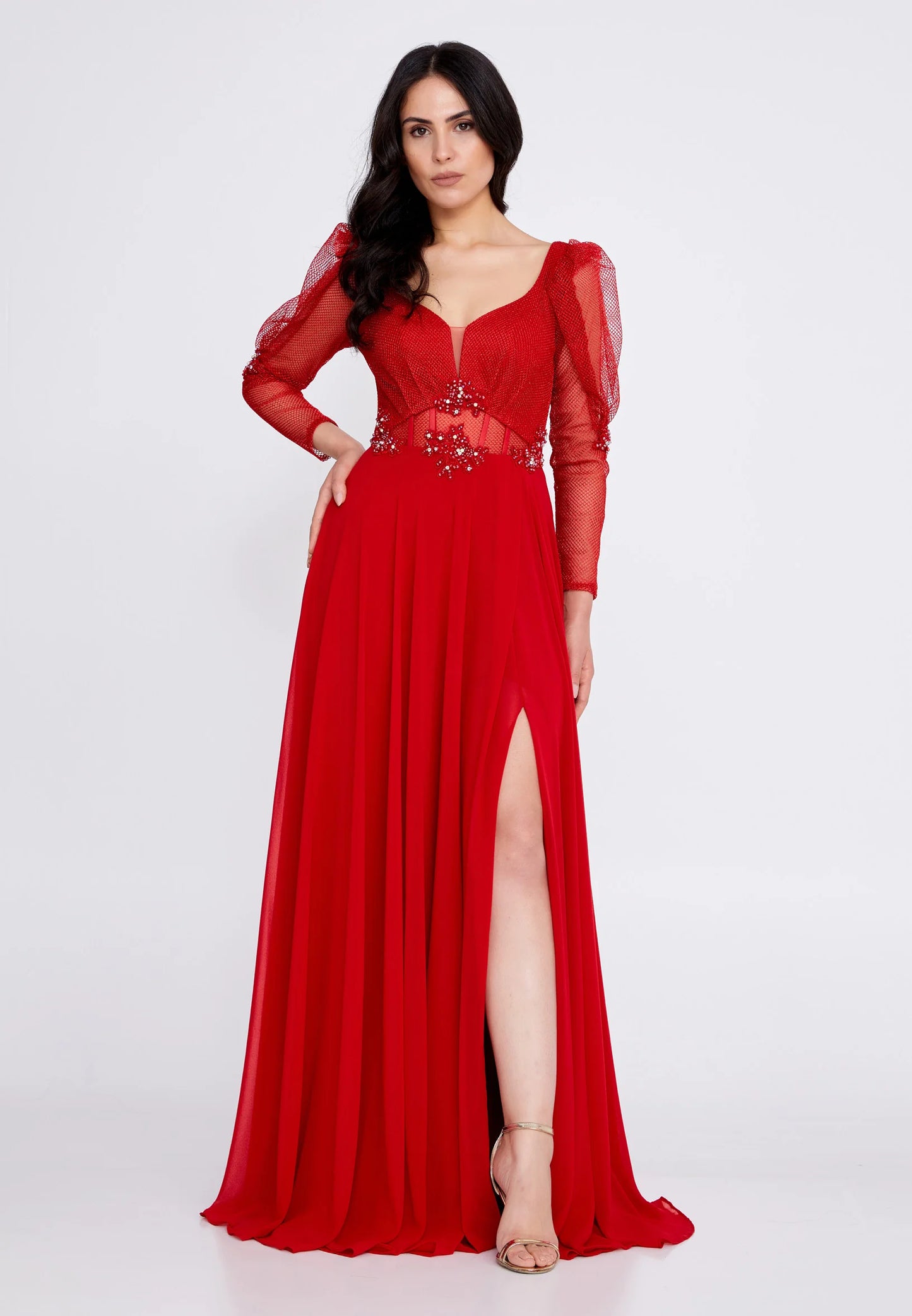 Long Sleeve Maxi Chiffon A - Line Regular Wedding Guest Dress Unit Price: $52