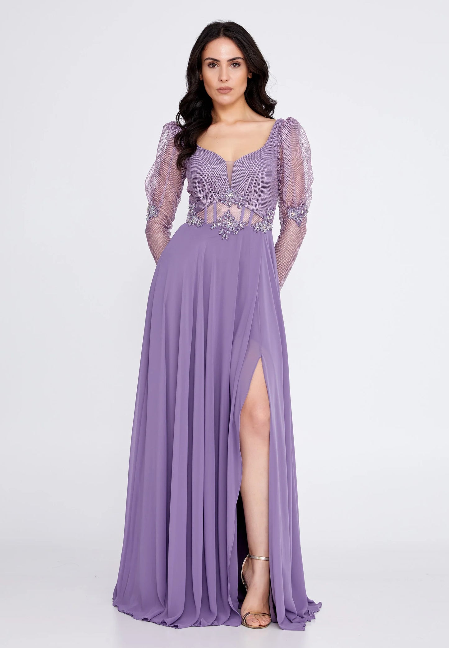Long Sleeve Maxi Chiffon A - Line Regular Wedding Guest Dress Unit Price: $52