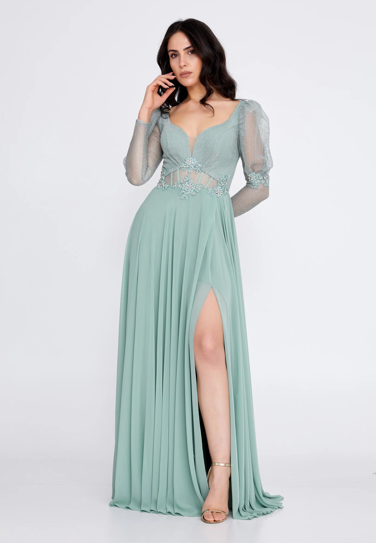 Long Sleeve Maxi Chiffon A - Line Regular Wedding Guest Dress Unit Price: $52