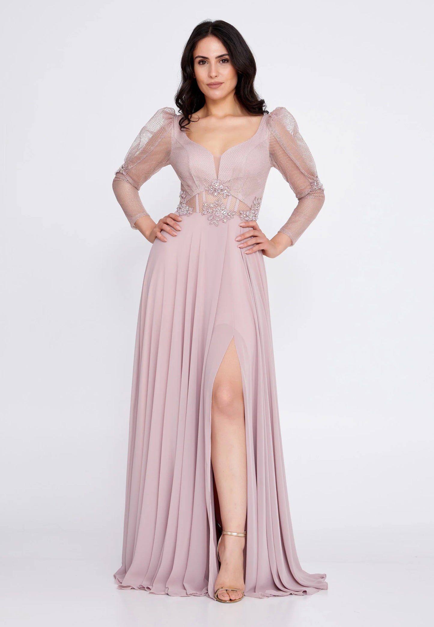 Long Sleeve Maxi Chiffon A - Line Regular Wedding Guest Dress Unit Price: $52