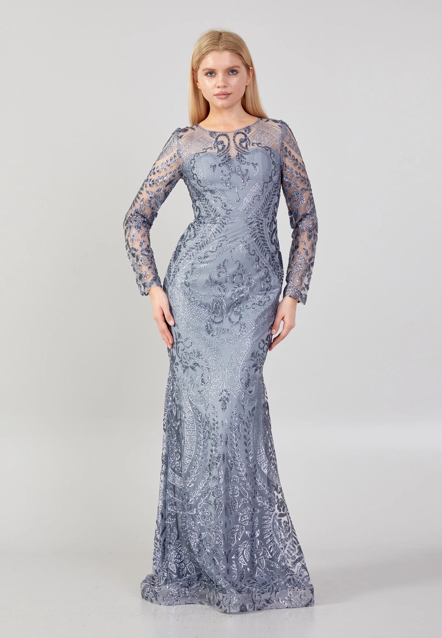Long Sleeve Maxi Tulle Mermaid Regular Prom Dress Unit Price: $48