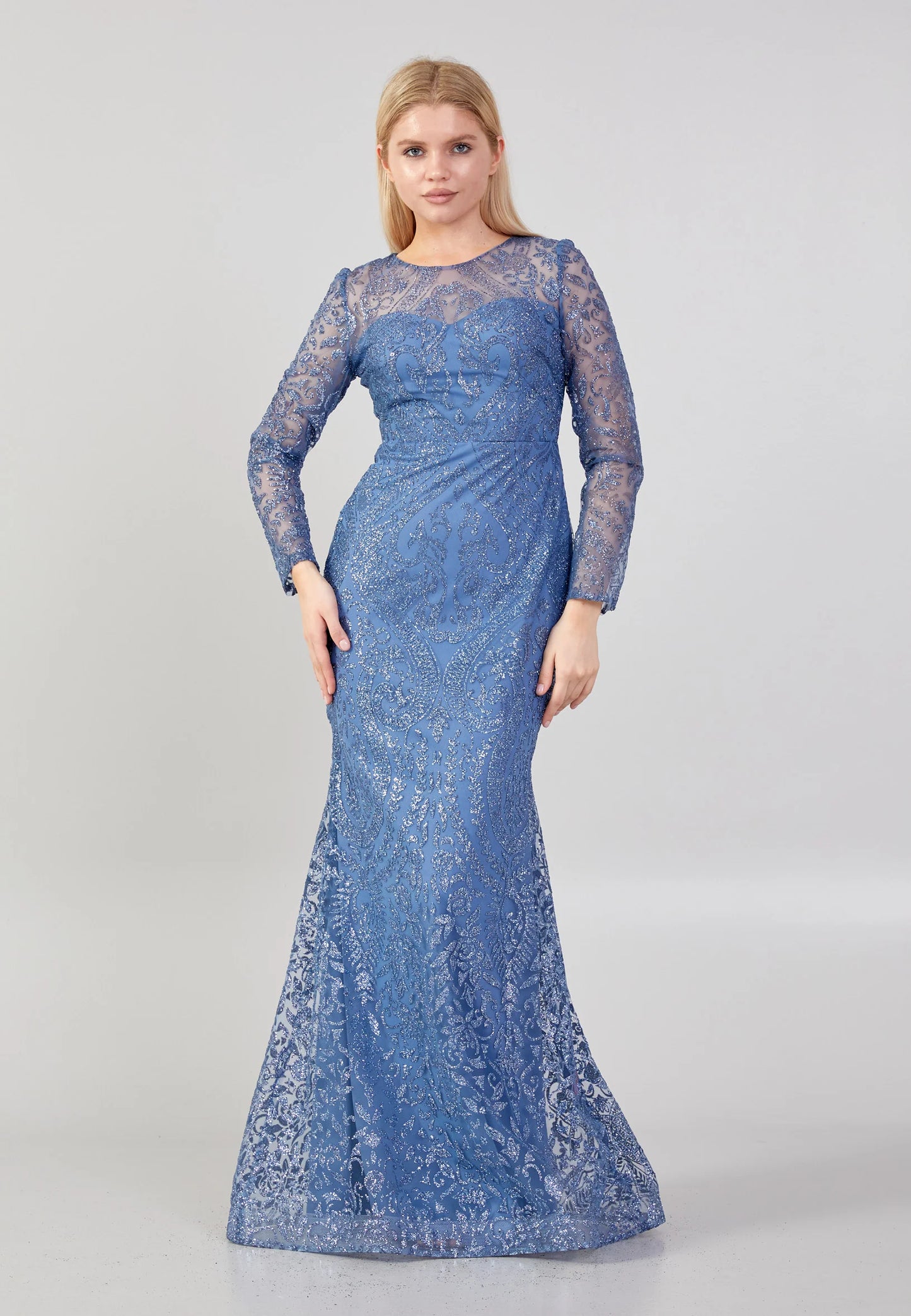 Long Sleeve Maxi Tulle Mermaid Regular Prom Dress Unit Price: $48