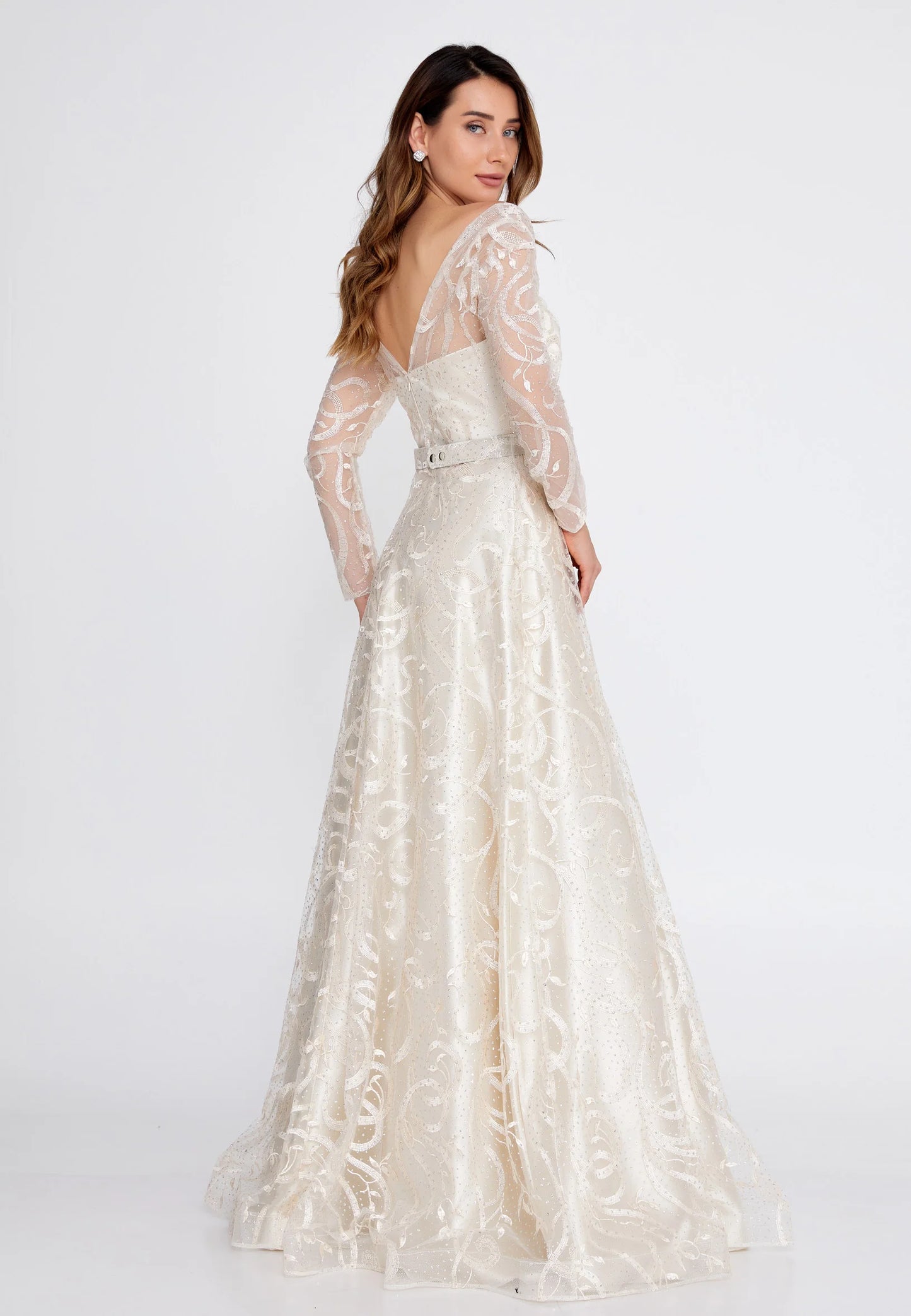 Long Sleeve Maxi Tulle Mermaid Regular Prom Dress Unit Price: $68