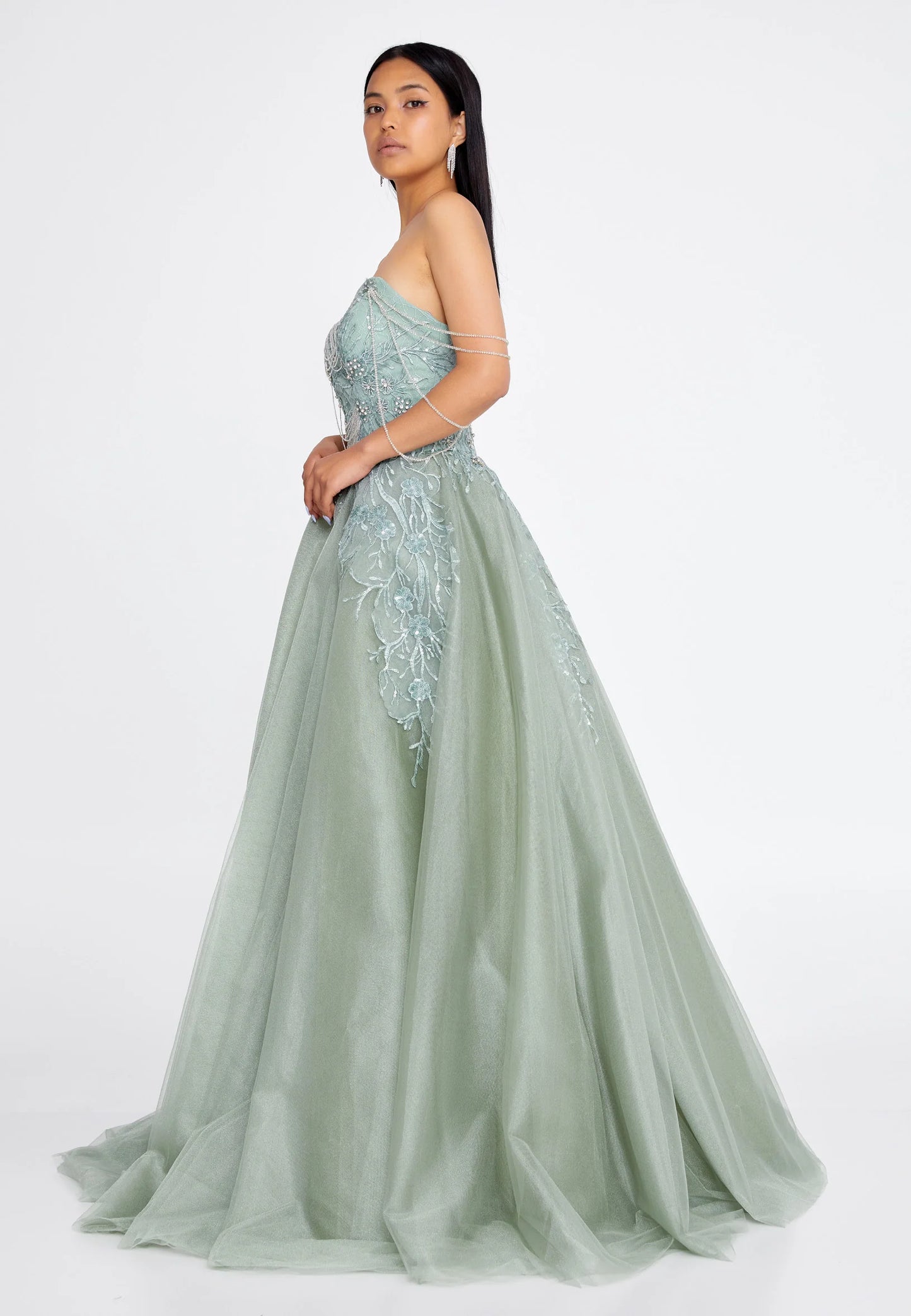 Off Shoulder Maxi Tulle A - Line Regular Prom Dress Unit Price: $118