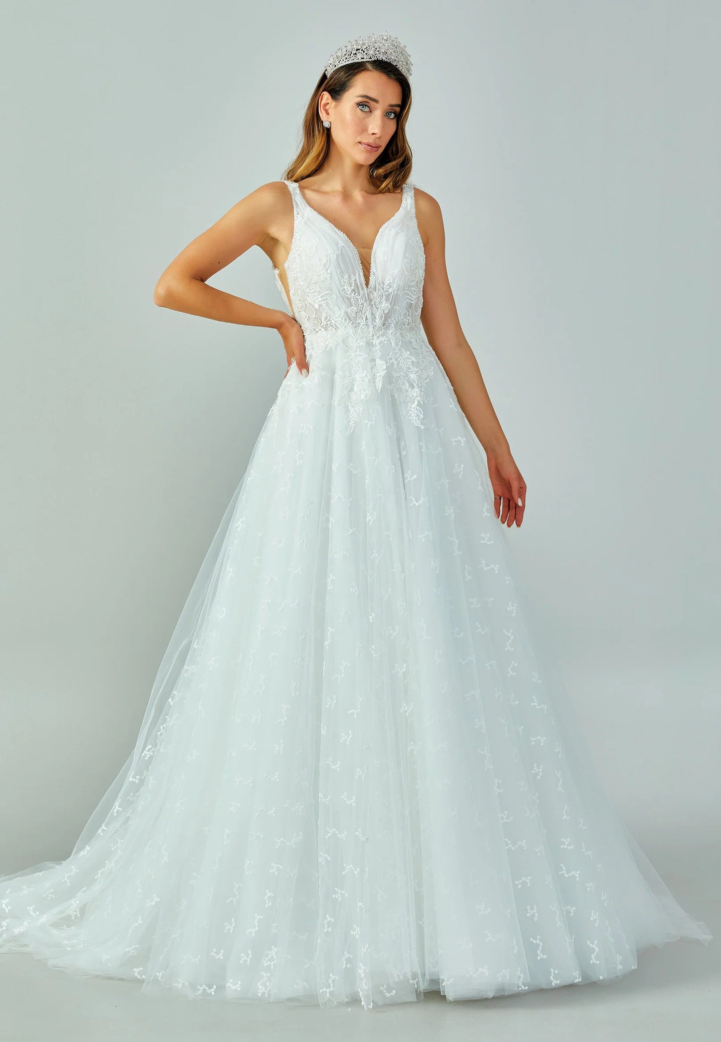 Sleeveless Maxi Tulle Regular Wedding Dress Unit Price: $250