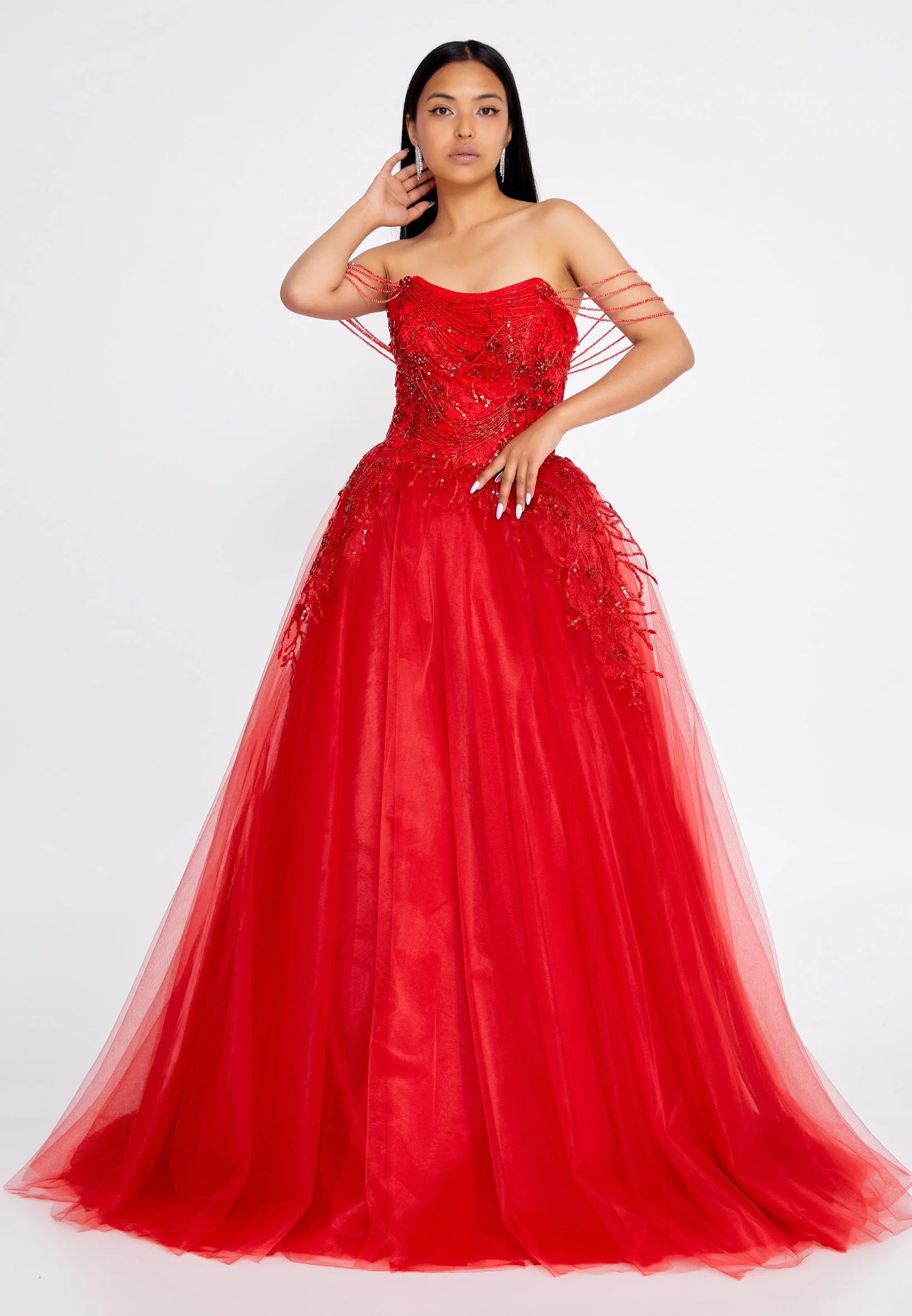 Off Shoulder Maxi Tulle A - Line Regular Prom Dress Unit Price: $118