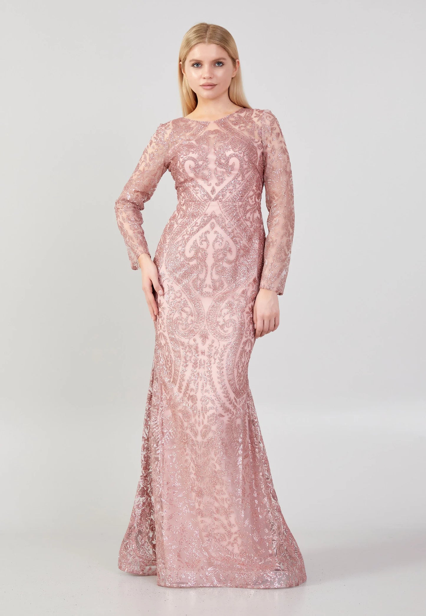 Long Sleeve Maxi Tulle Mermaid Regular Prom Dress Unit Price: $48