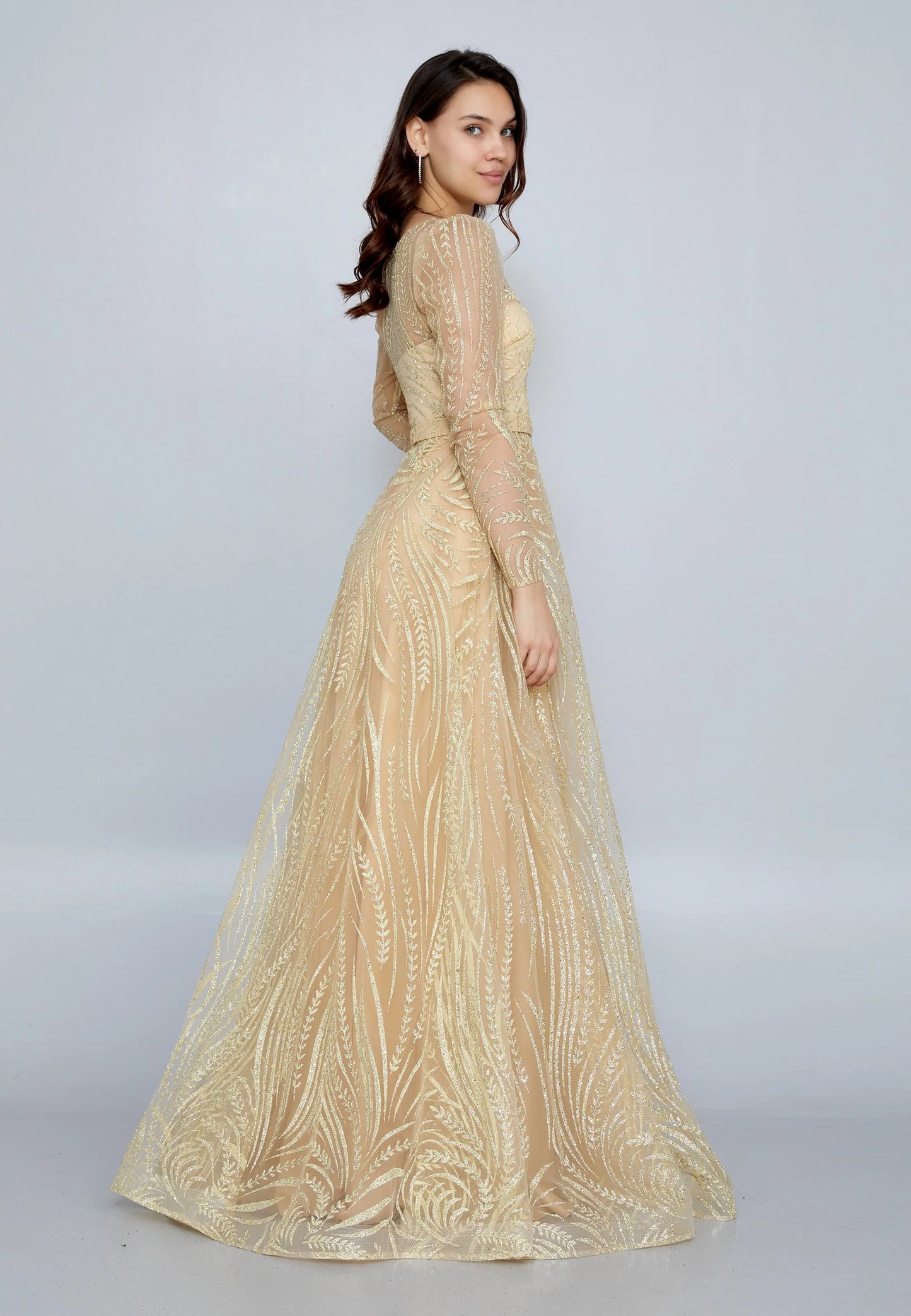 Long Sleeve Maxi Tulle A - Line Regular Prom Dress Unit Price: $48